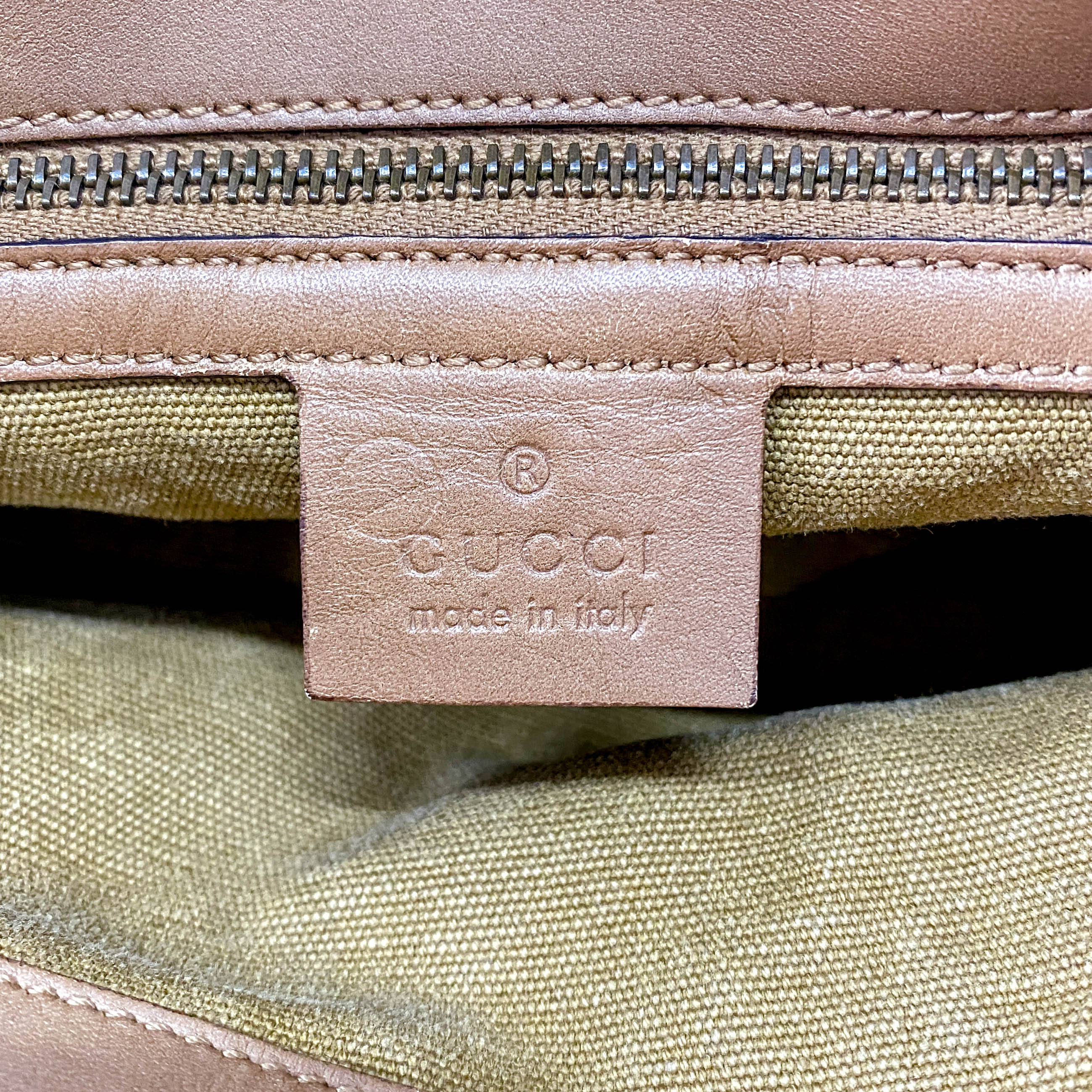 Khaki Brown Cotton Canvas with Interwined Wood Handle Bag