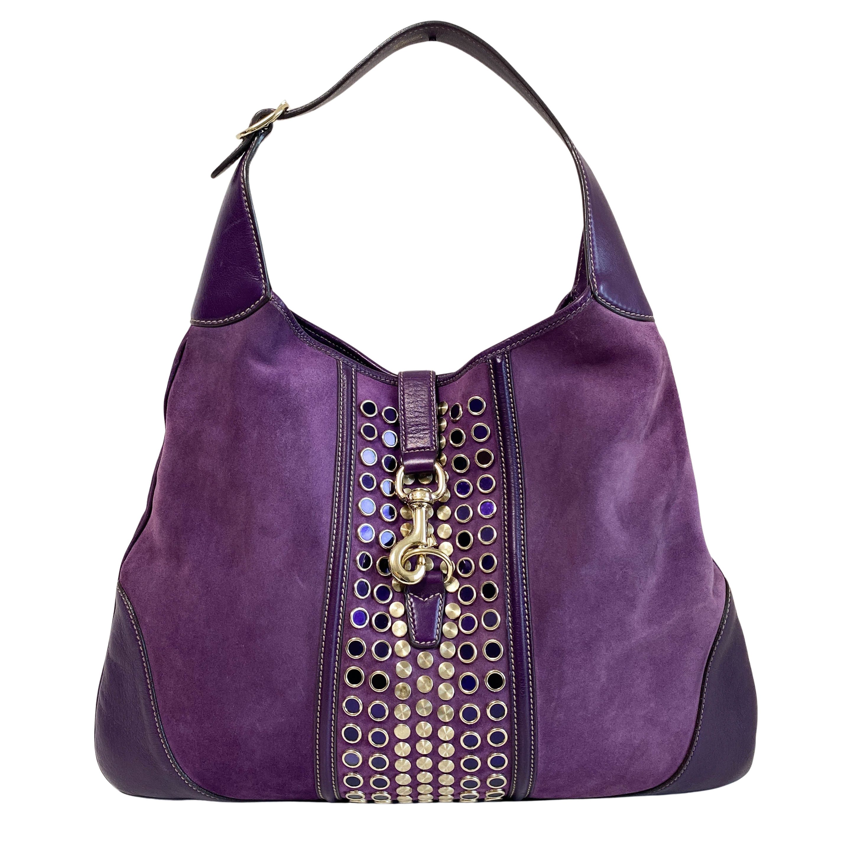 New Jackie Purple Suede Shoulder Bag