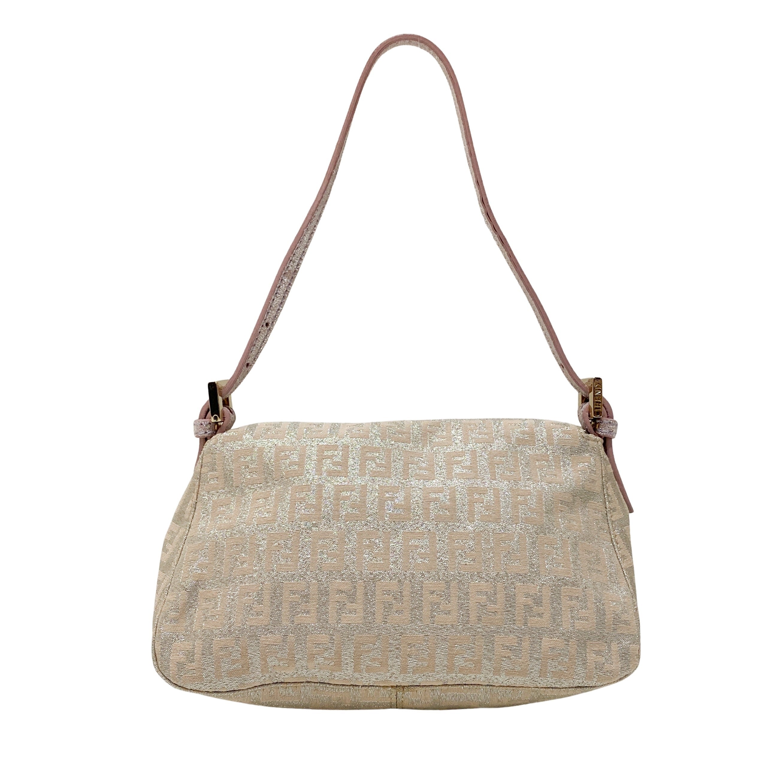 Zuchinno Mini Mamma Baguette Pink Canvas Shoulder Bag