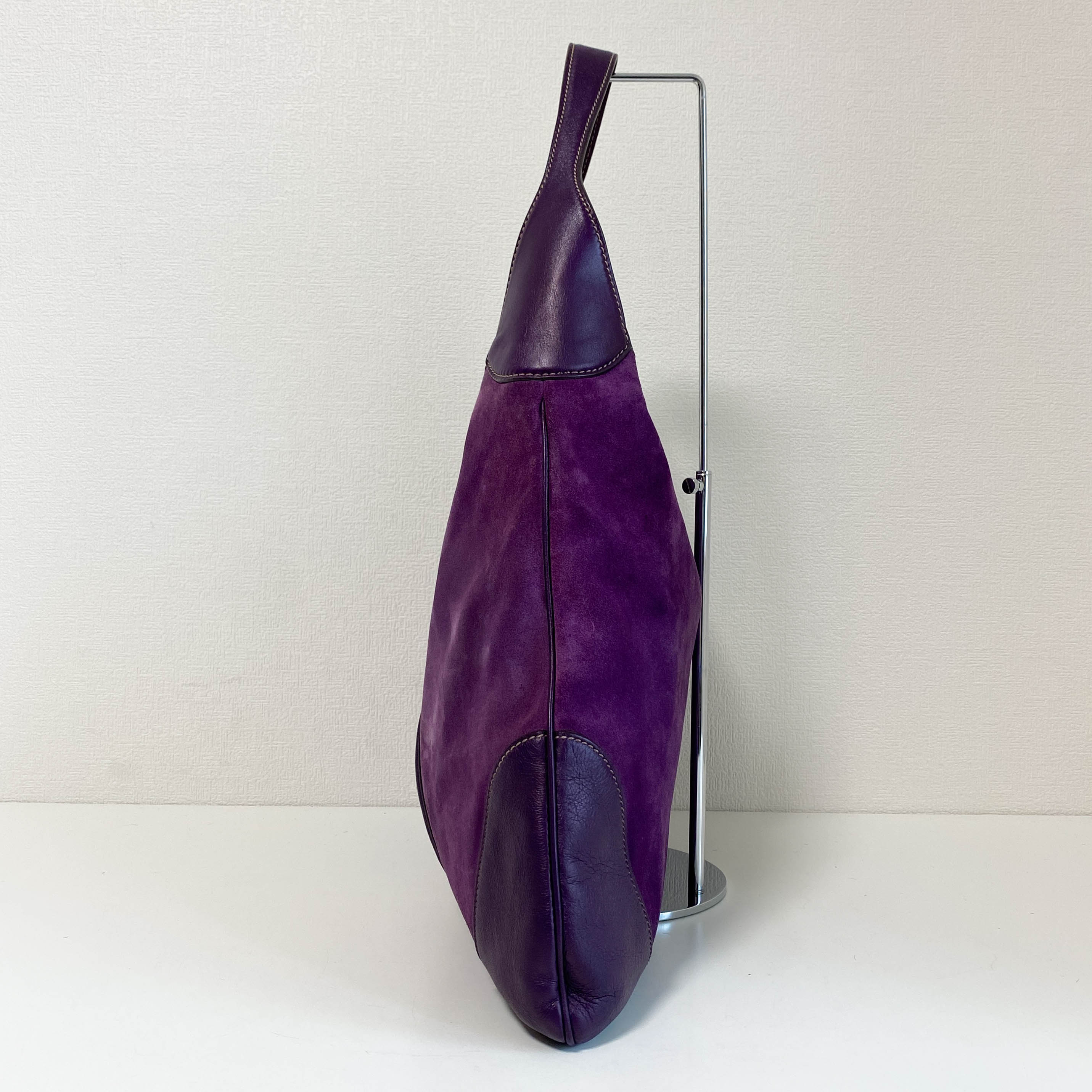 New Jackie Purple Suede Shoulder Bag