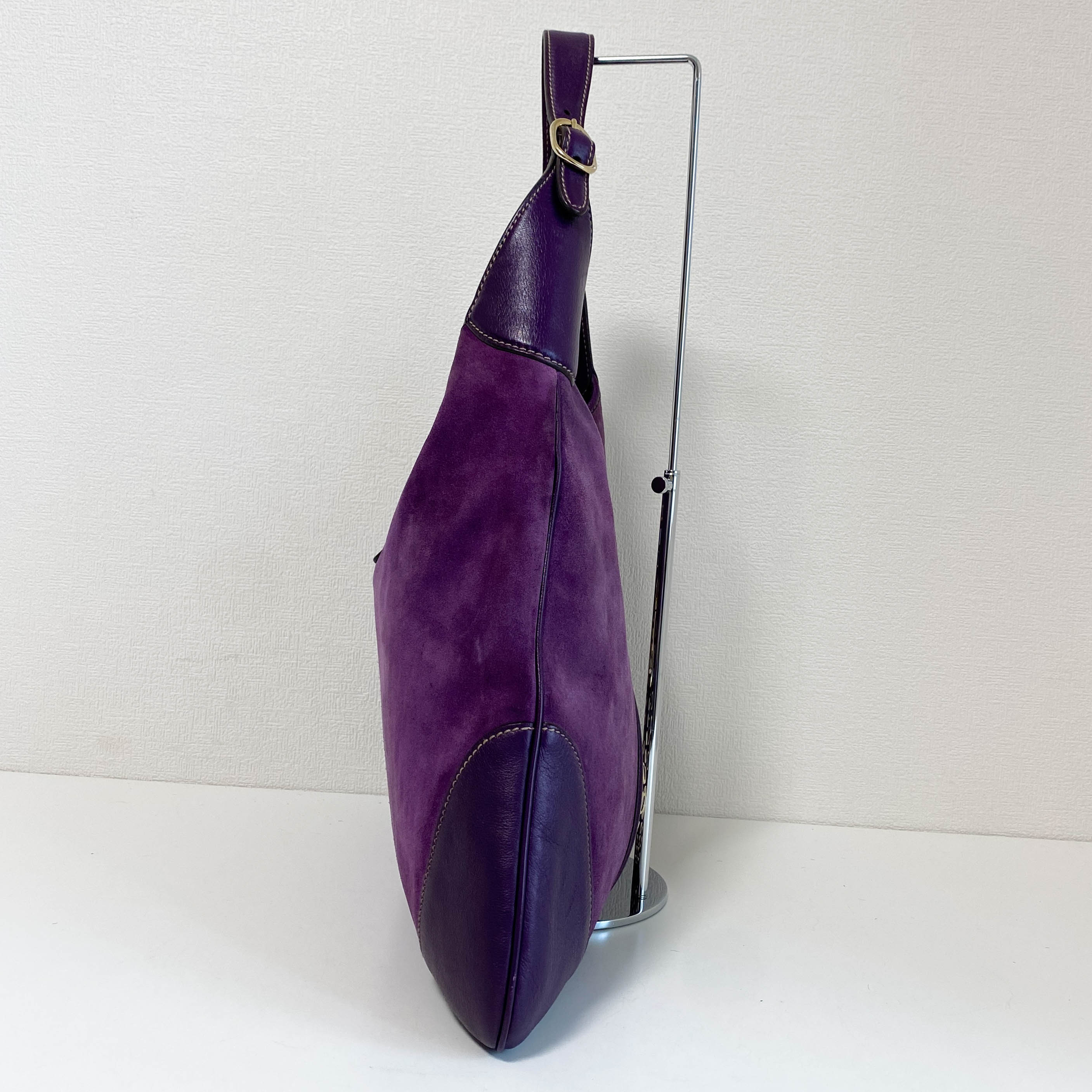 New Jackie Purple Suede Shoulder Bag