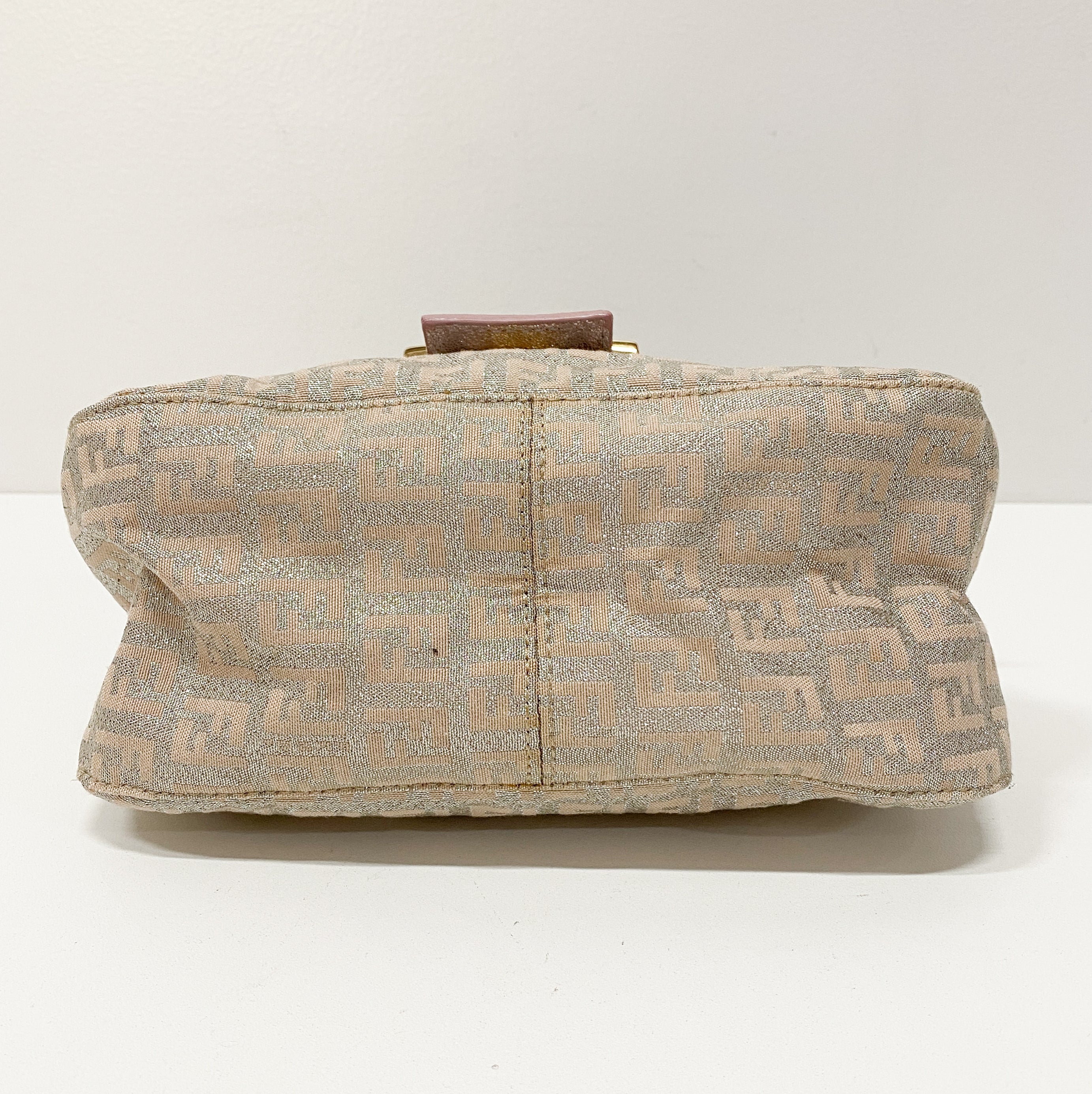 Zuchinno Mini Mamma Baguette Pink Canvas Shoulder Bag