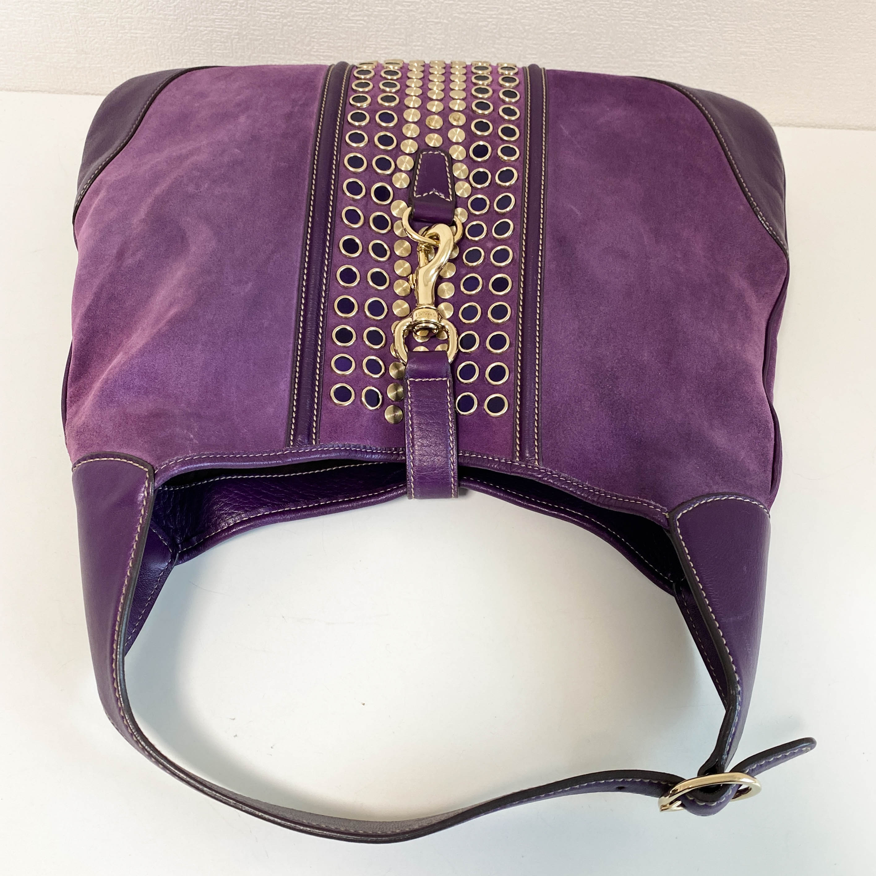New Jackie Purple Suede Shoulder Bag