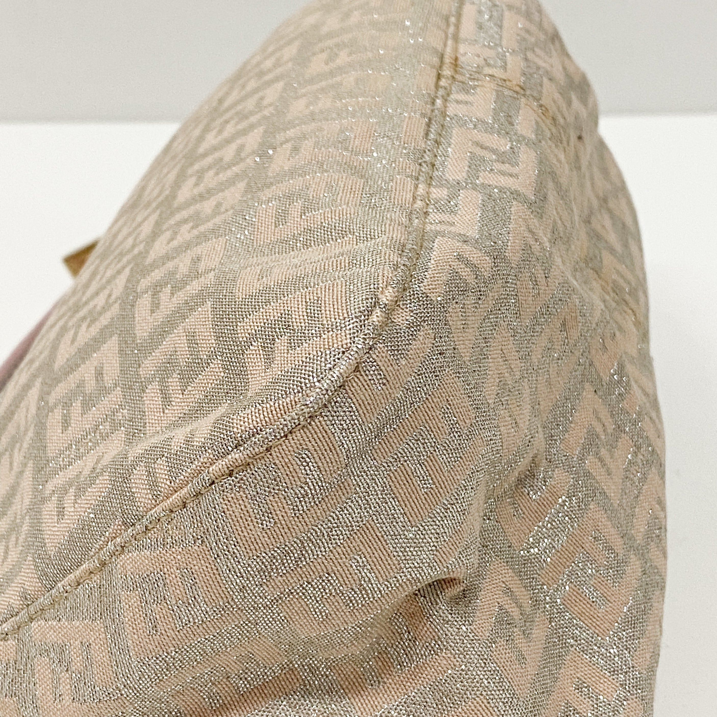 Zuchinno Mini Mamma Baguette Pink Canvas Shoulder Bag