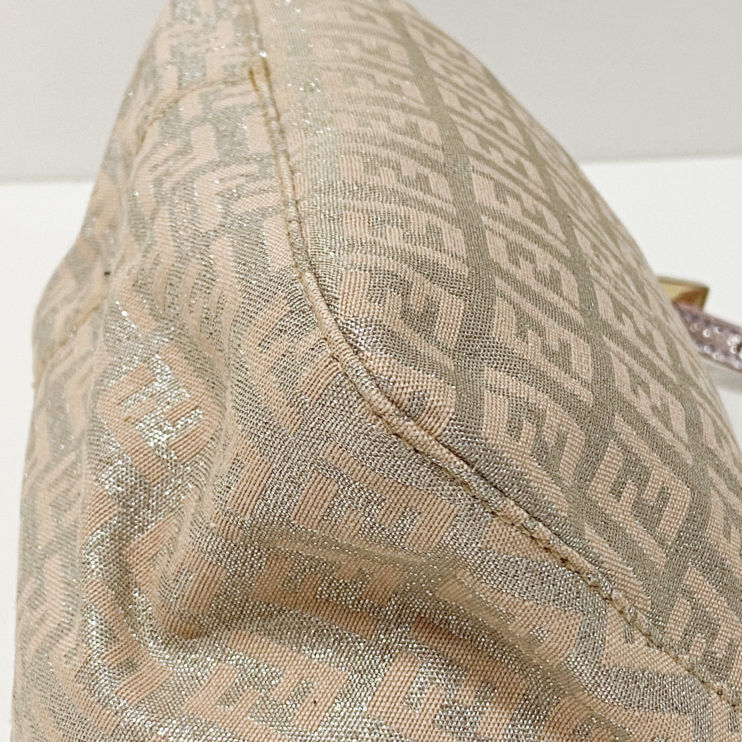 Zuchinno Mini Mamma Baguette Pink Canvas Shoulder Bag