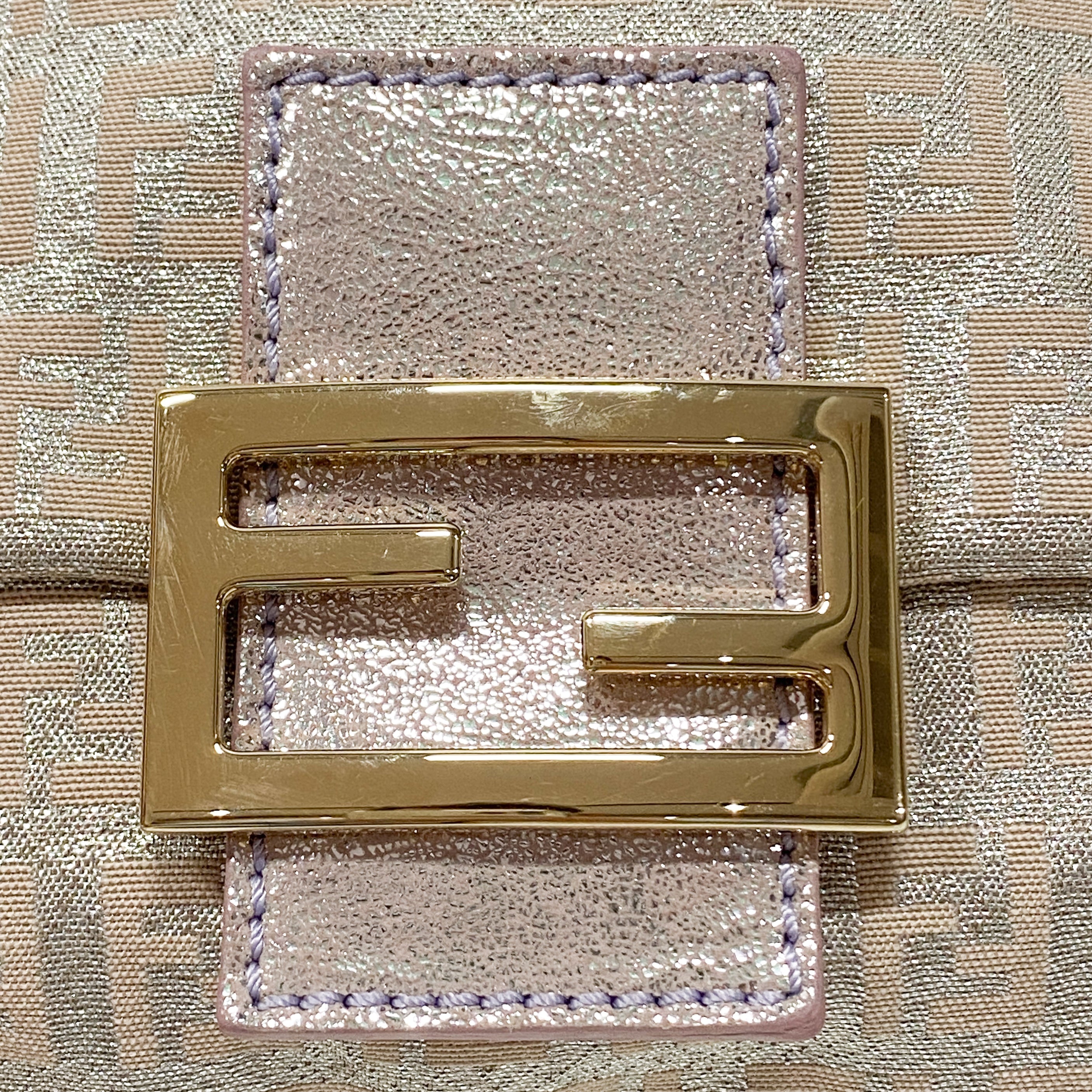 Zuchinno Mini Mamma Baguette Pink Canvas Shoulder Bag