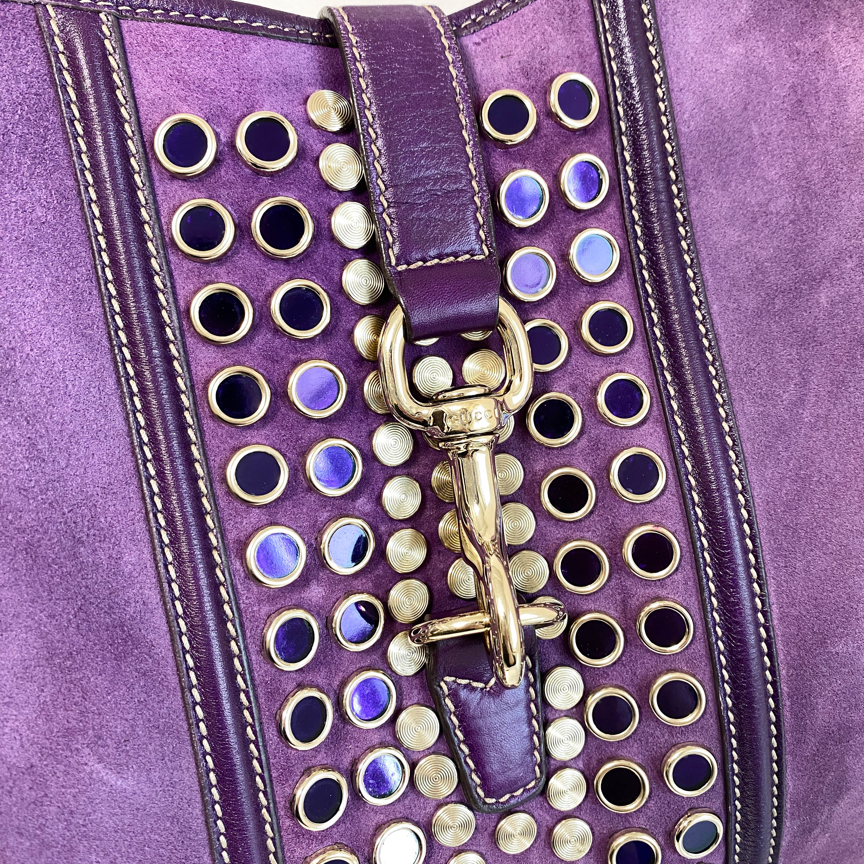 New Jackie Purple Suede Shoulder Bag