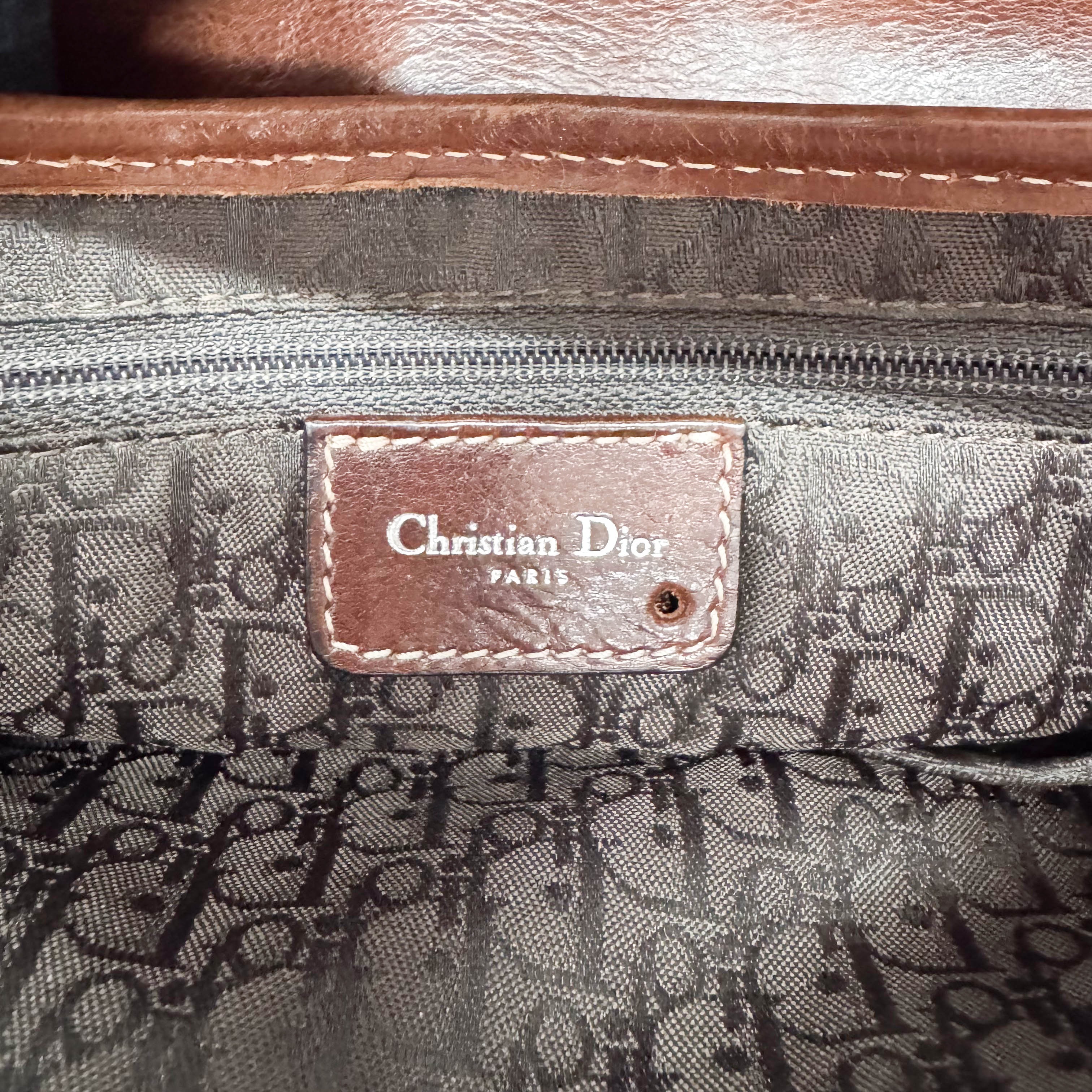 Limited Edition Saddle Brown Leather Flower Embroidered Shoulder Bag