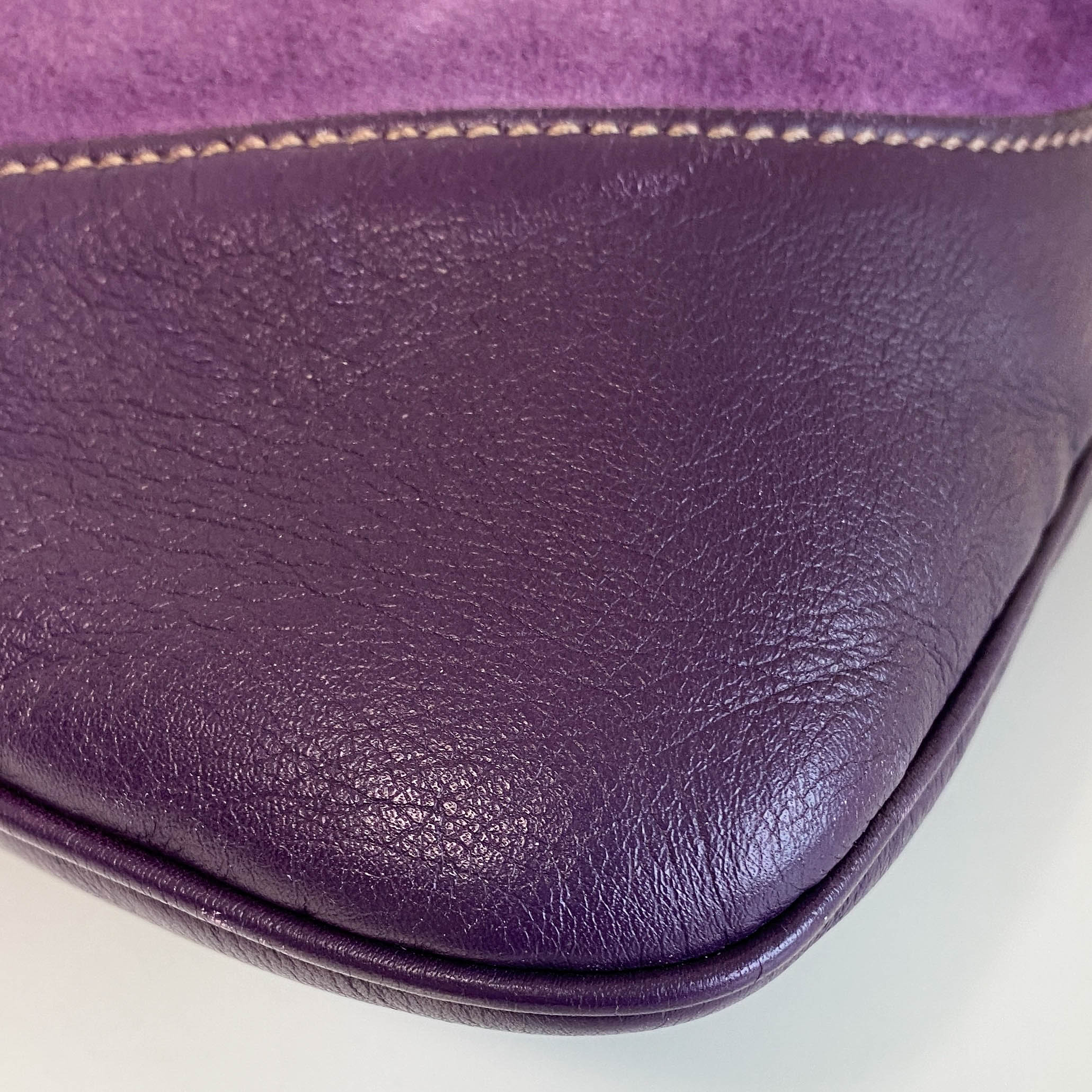 New Jackie Purple Suede Shoulder Bag