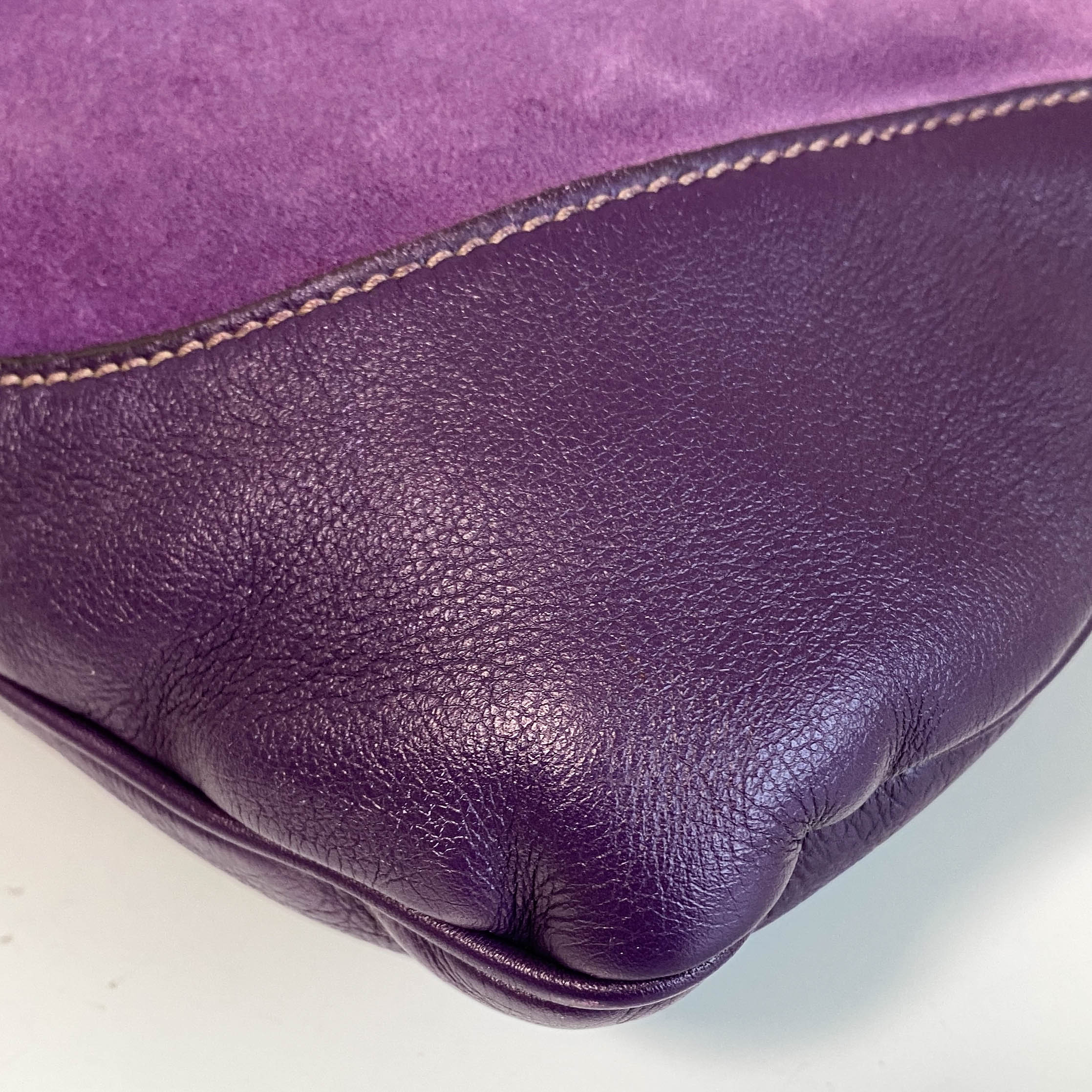 New Jackie Purple Suede Shoulder Bag