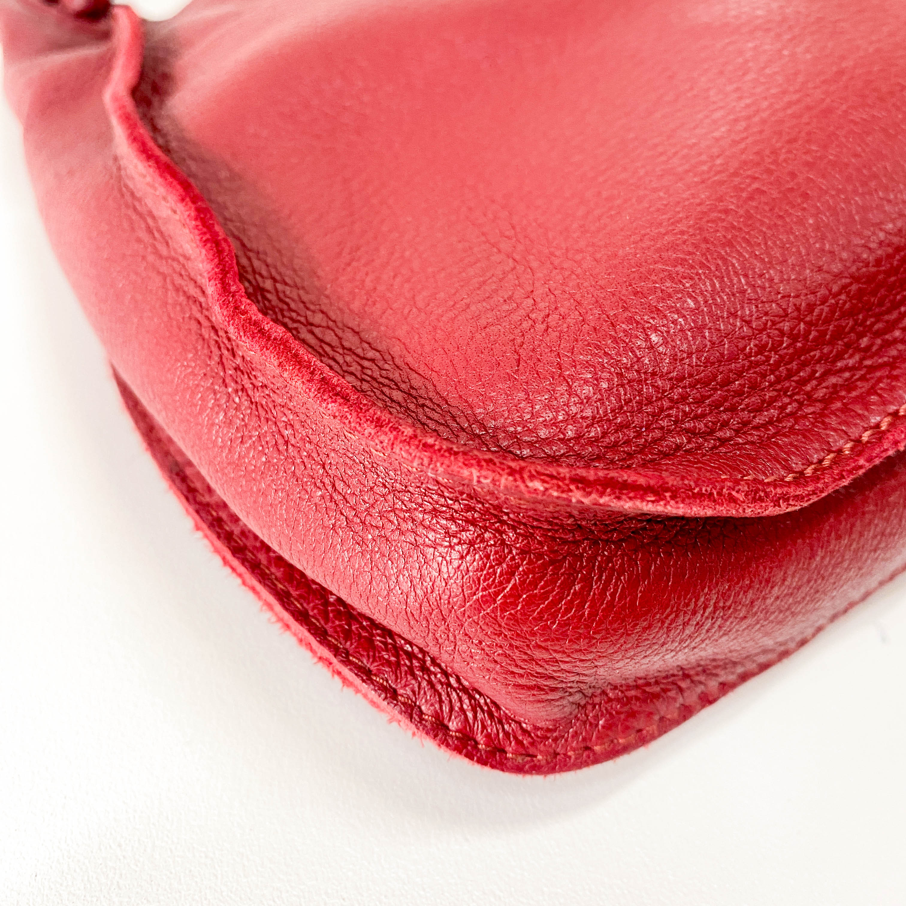 Bordeaux Red Leather Shoulder Bag