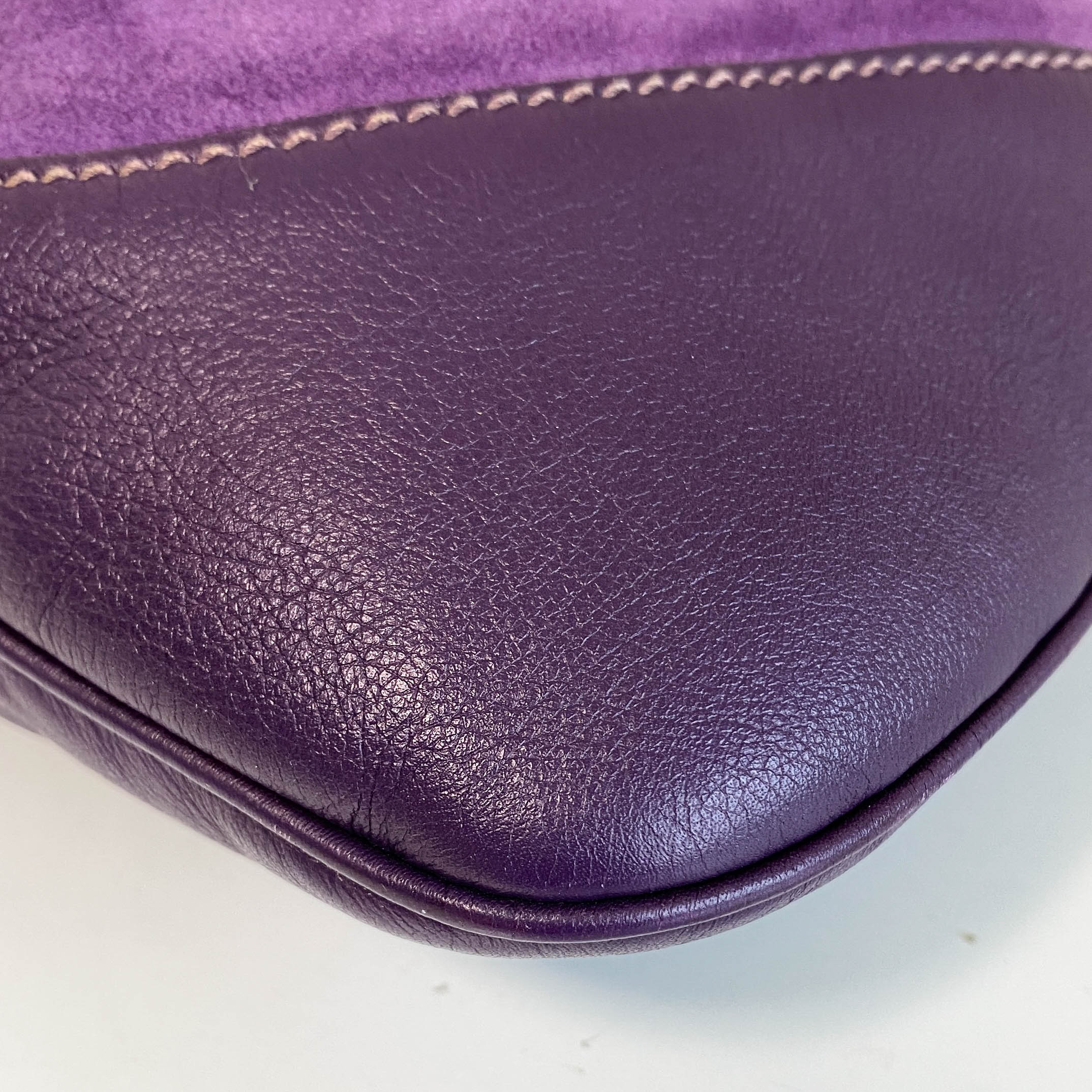 New Jackie Purple Suede Shoulder Bag