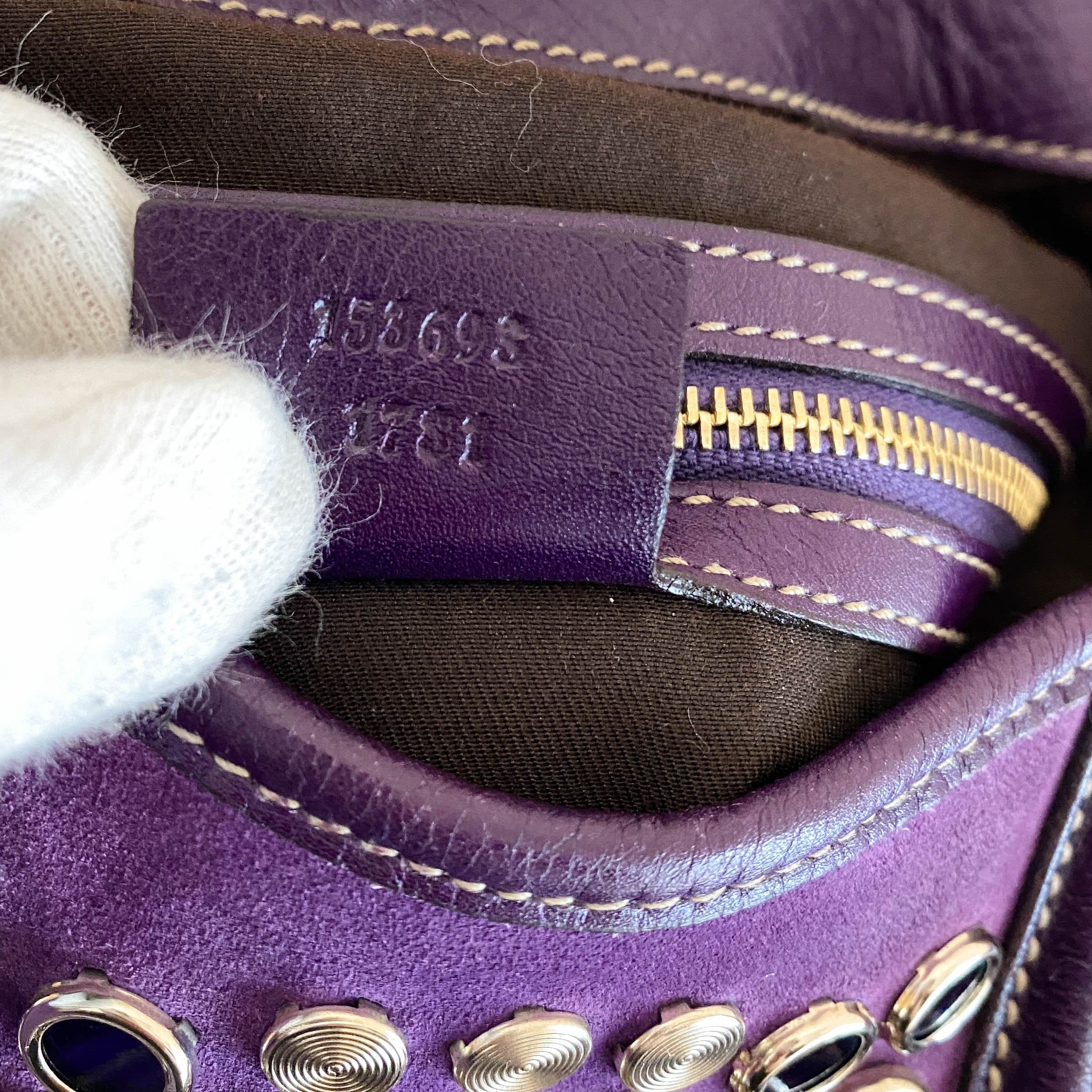 New Jackie Purple Suede Shoulder Bag