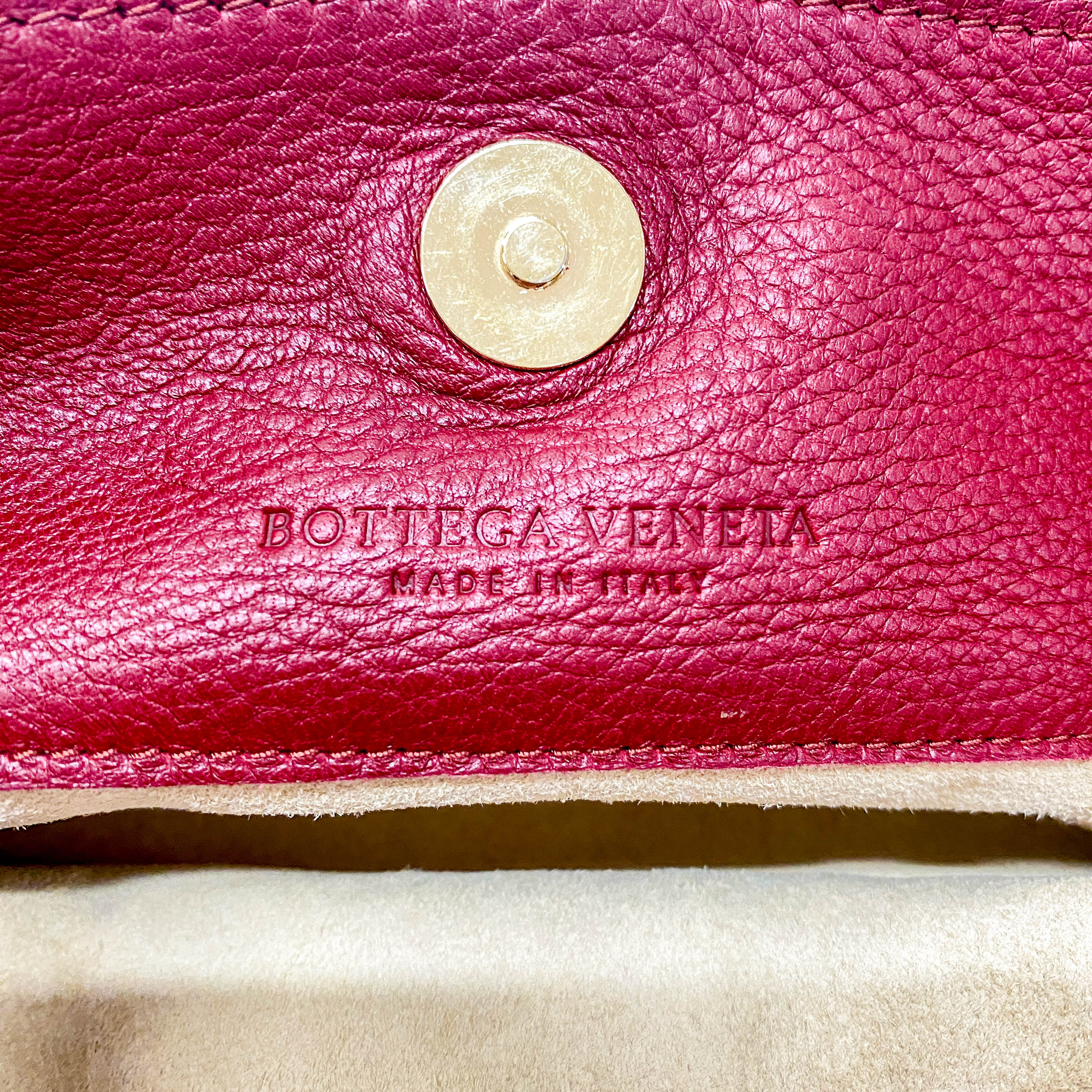 Bordeaux Red Leather Shoulder Bag
