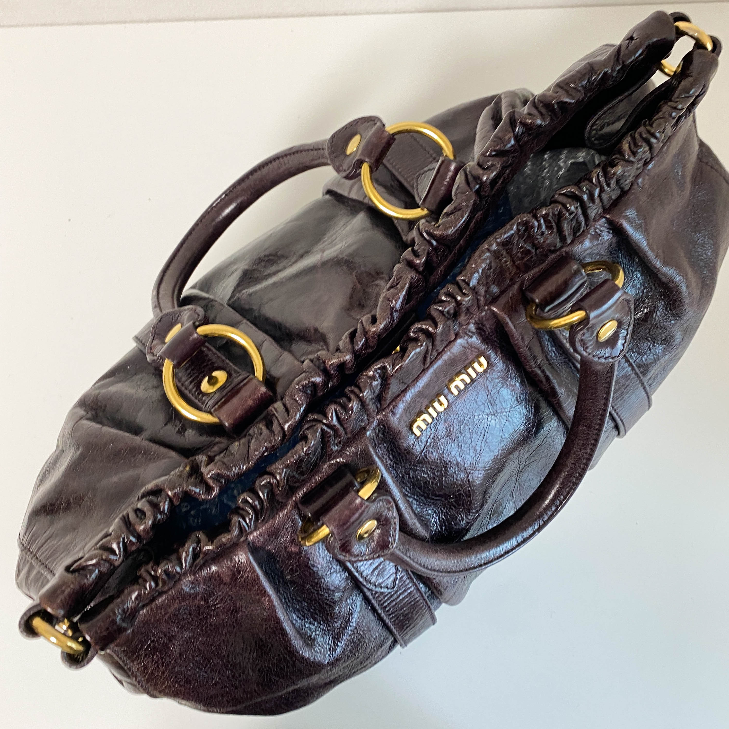 Vitello Dark Brown  LM Leather Handbag Shoulder Bag