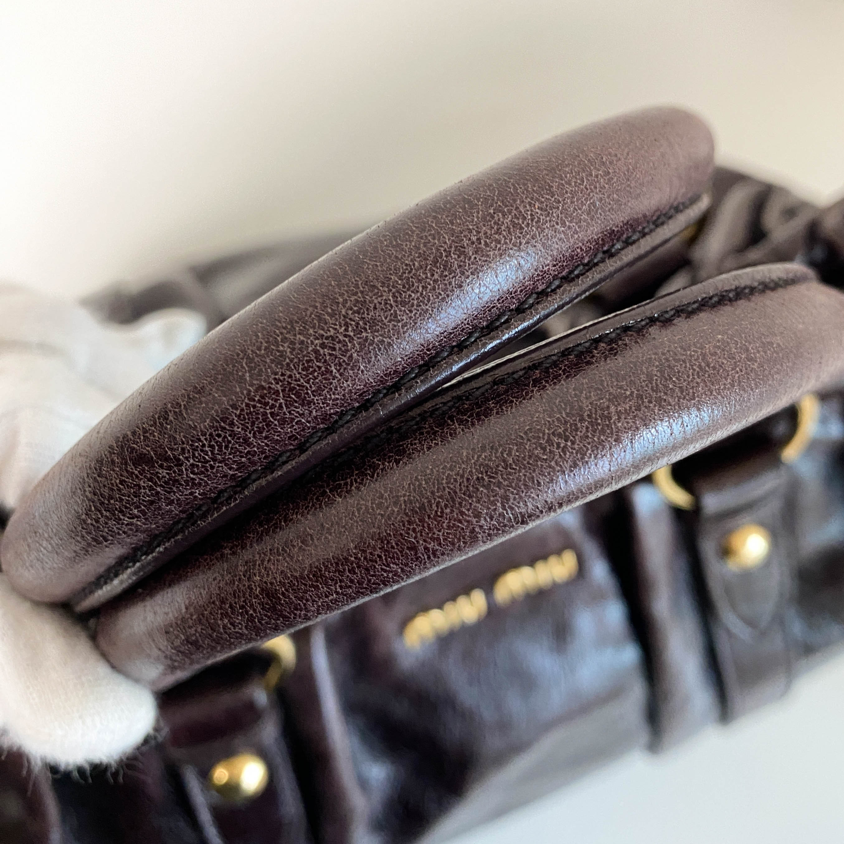 Vitello Dark Brown  LM Leather Handbag Shoulder Bag