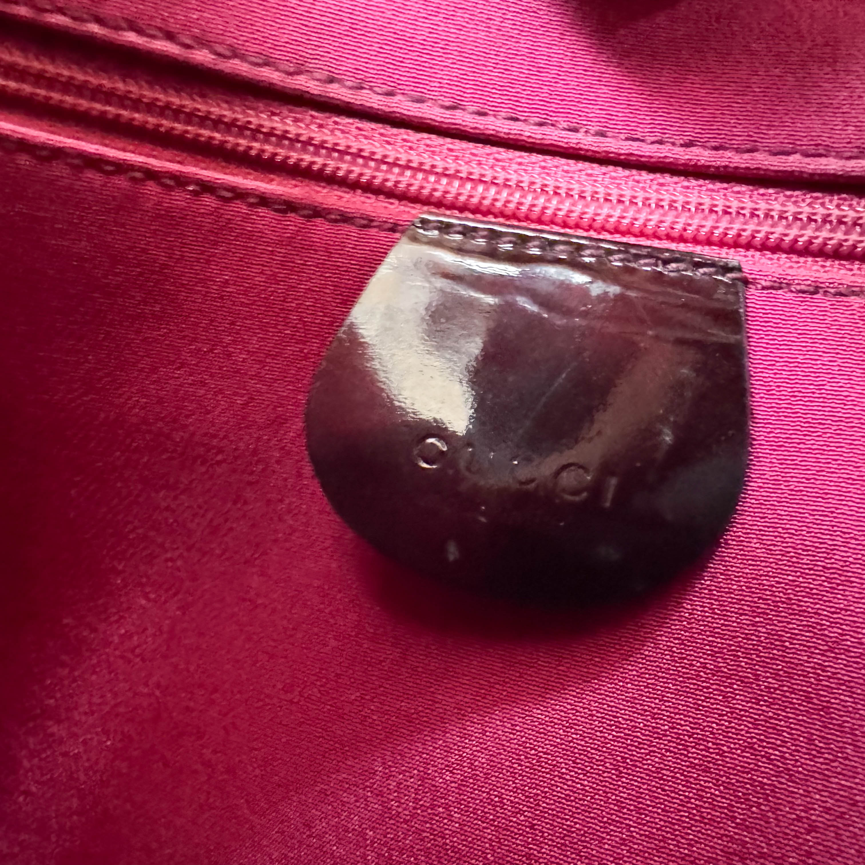 GG Red Velvet with Silver Metal Round Handle Bag by Tom Ford