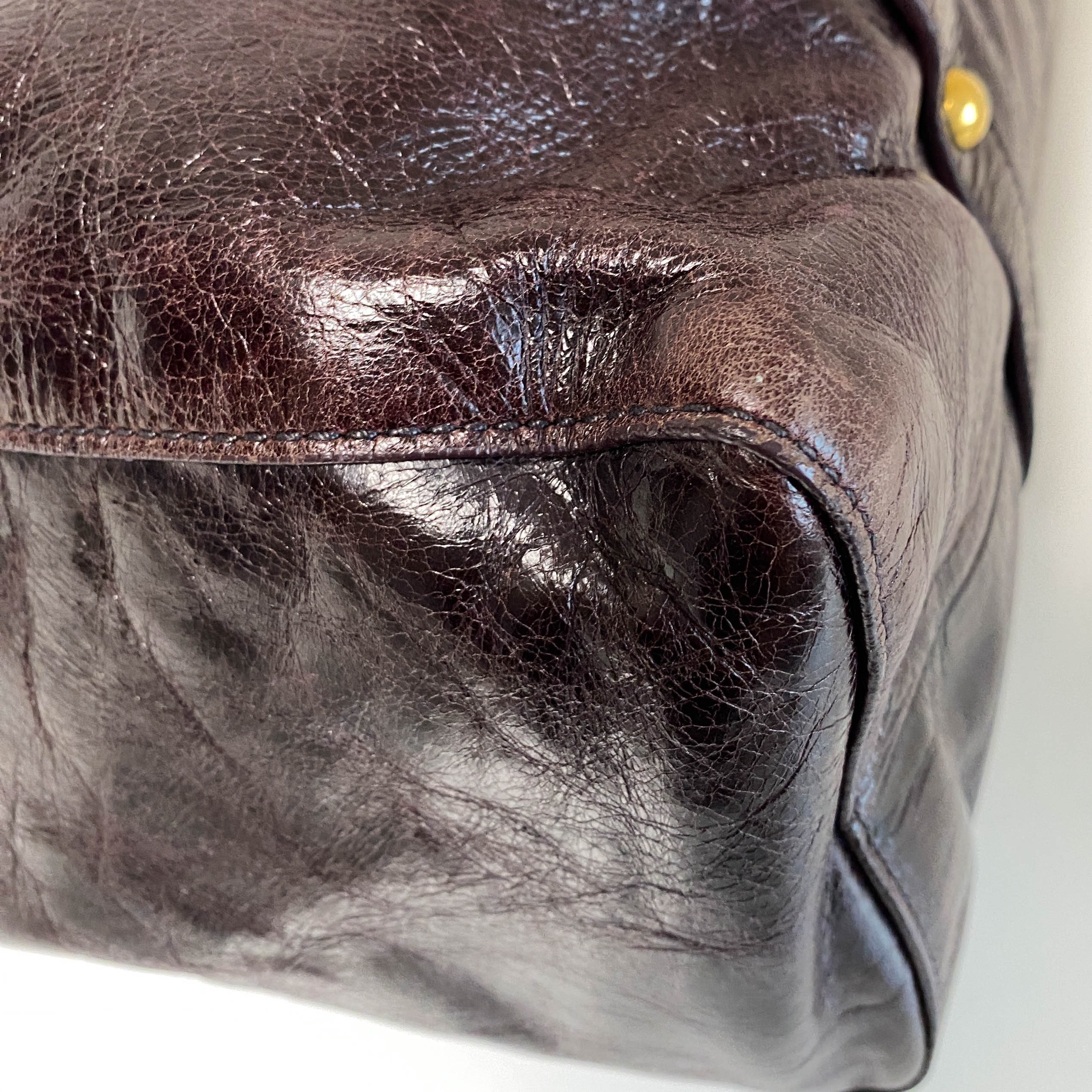 Vitello Dark Brown  LM Leather Handbag Shoulder Bag