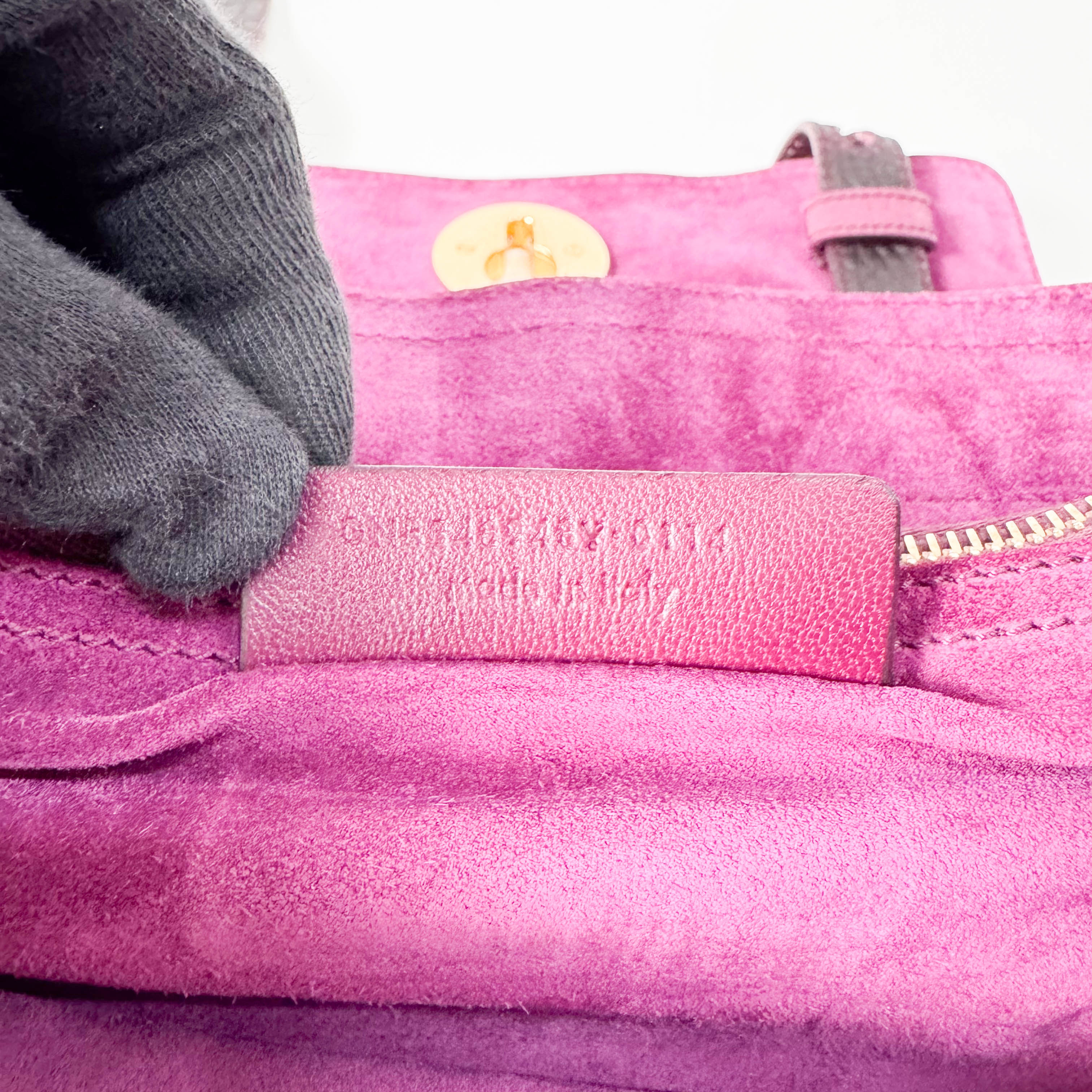 Muse Two Medium Purple Croc-Embossed Nubuck Hangbag