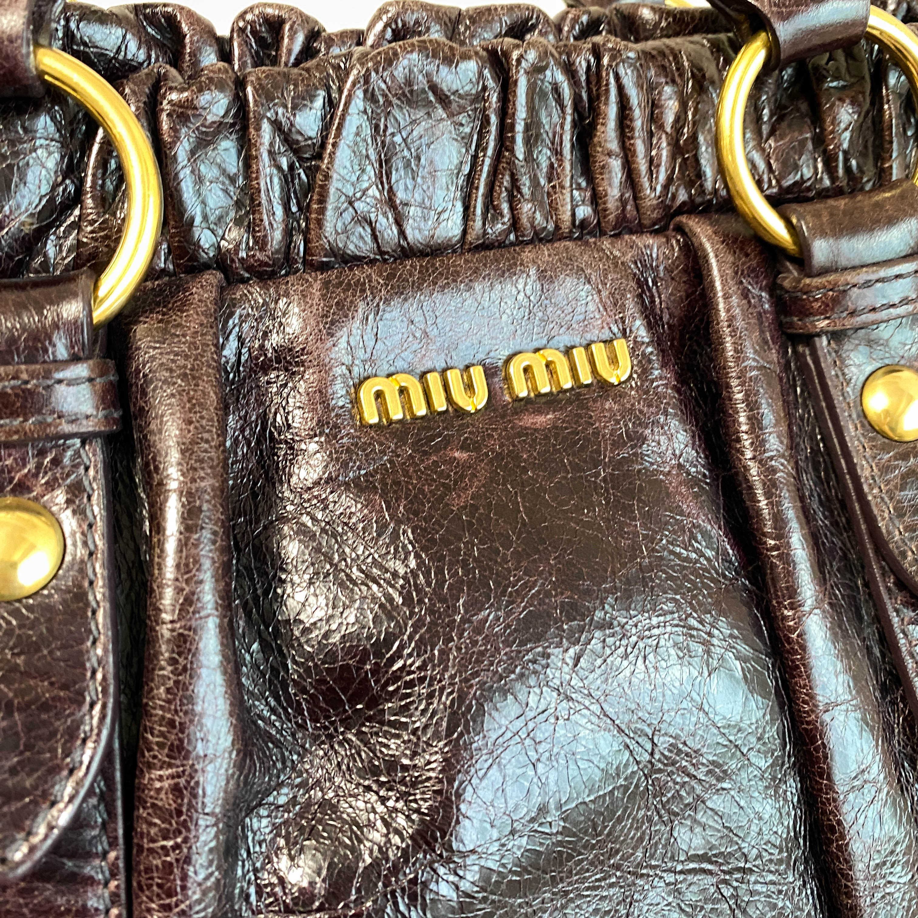 Vitello Dark Brown  LM Leather Handbag Shoulder Bag