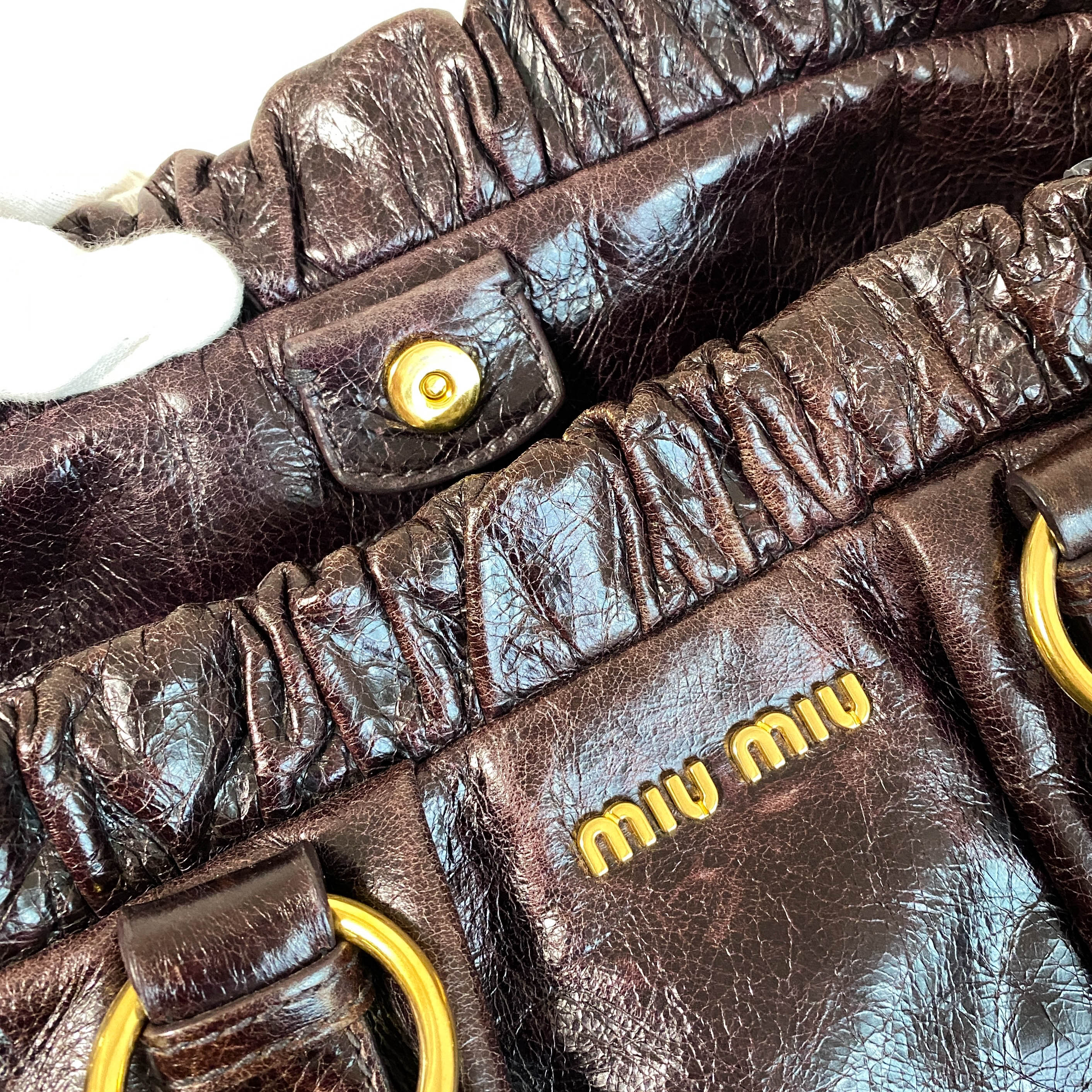 Vitello Dark Brown  LM Leather Handbag Shoulder Bag