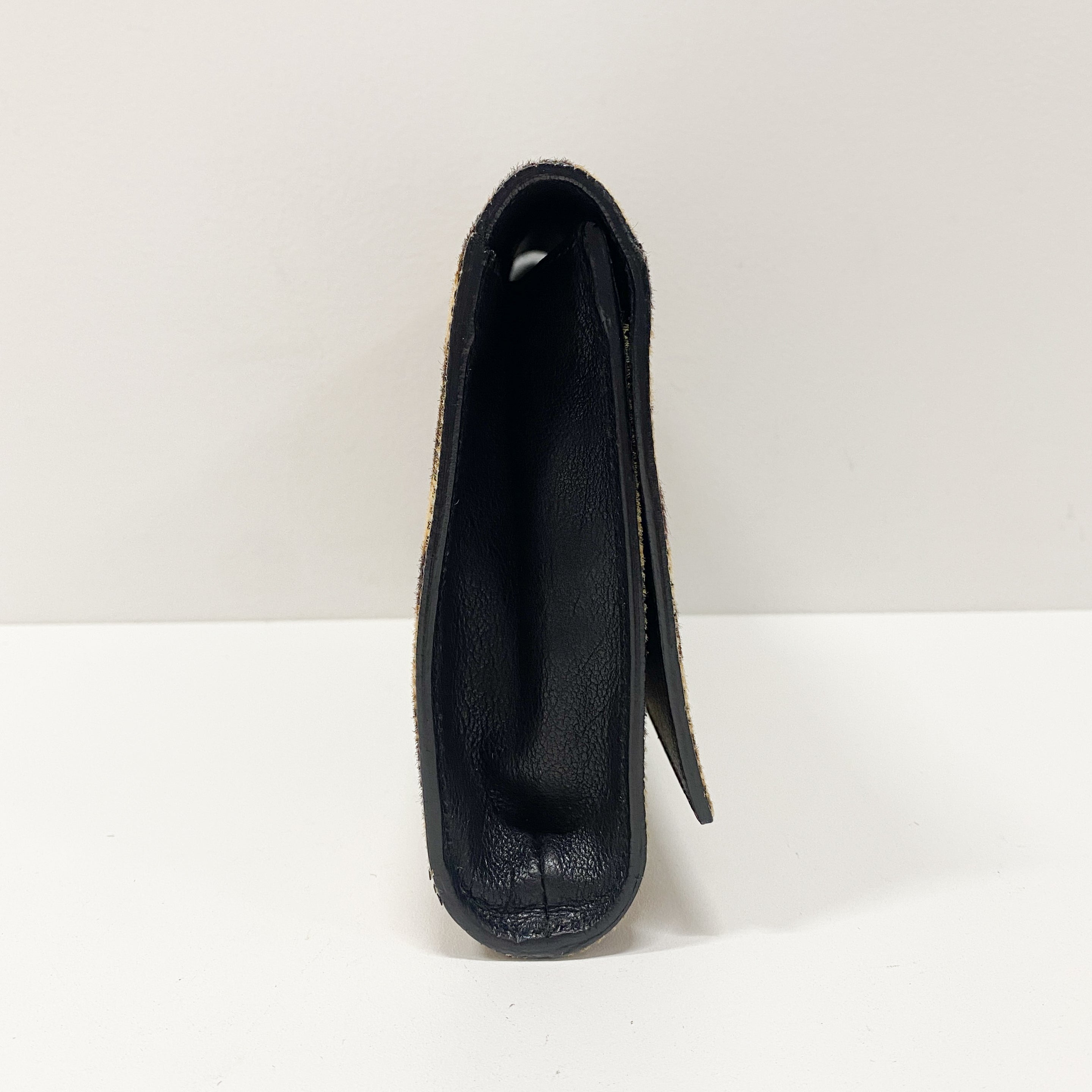 Cheetah Print Clutch with Oversized Y Logo