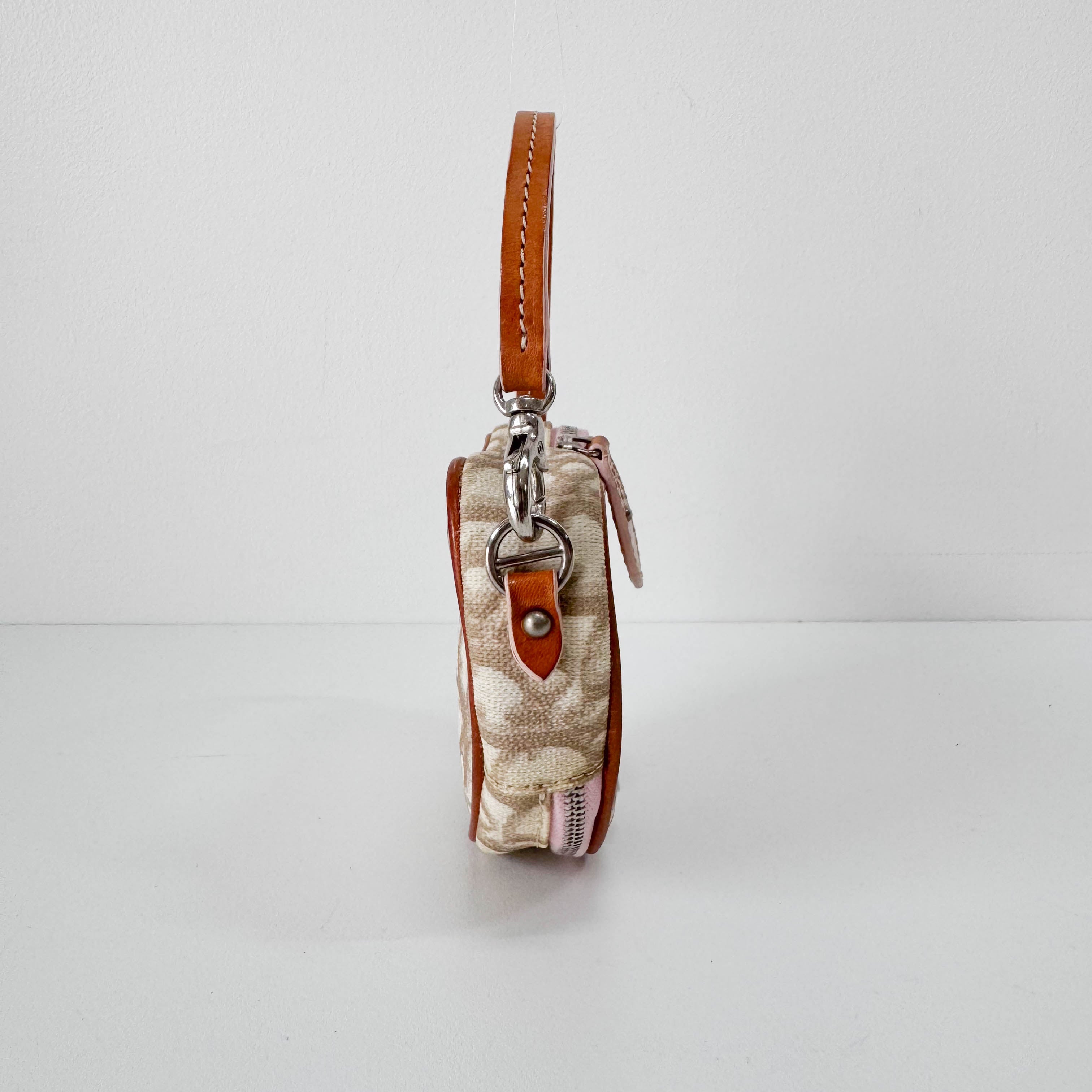 Monogram Heart White & Pink Pouch