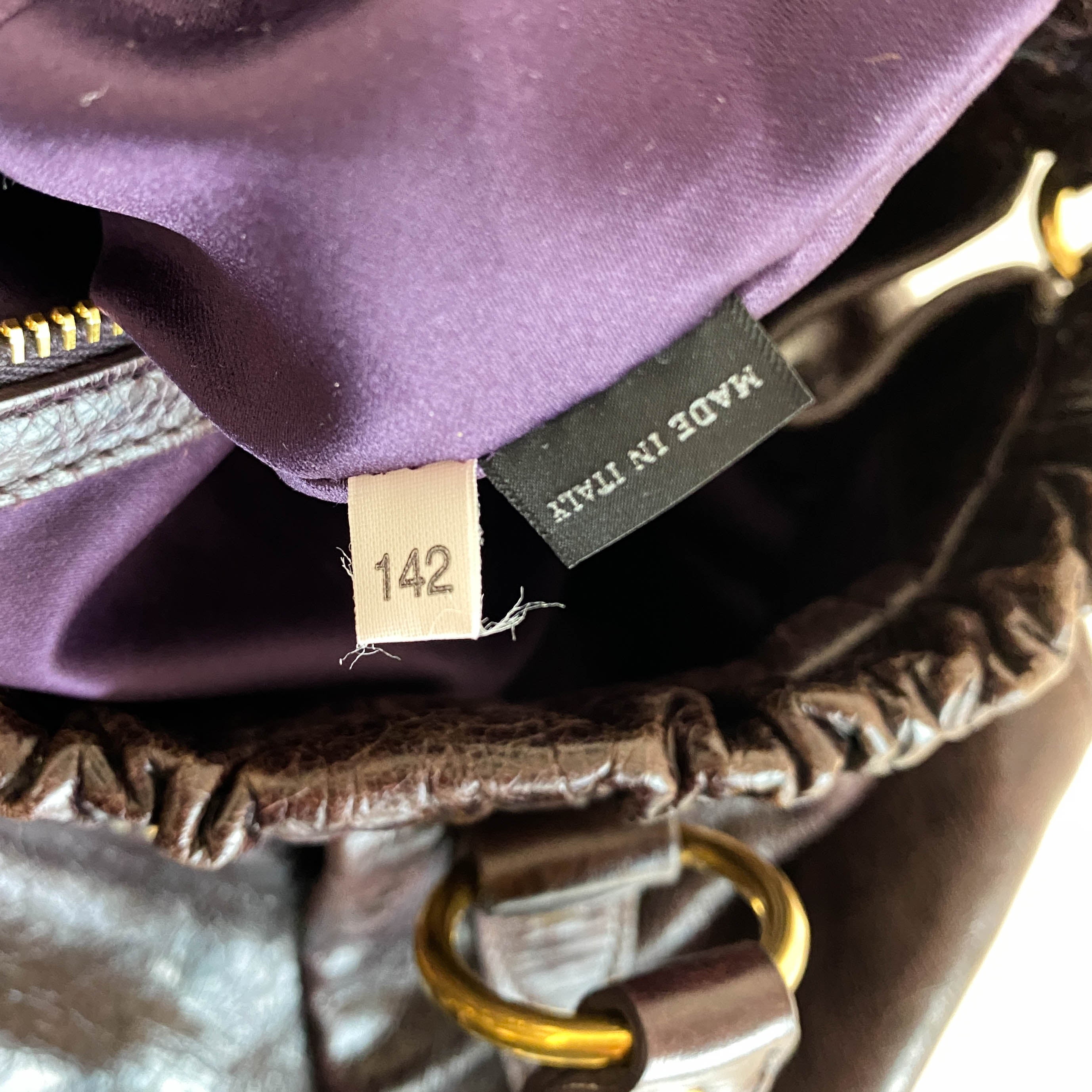 Vitello Dark Brown  LM Leather Handbag Shoulder Bag