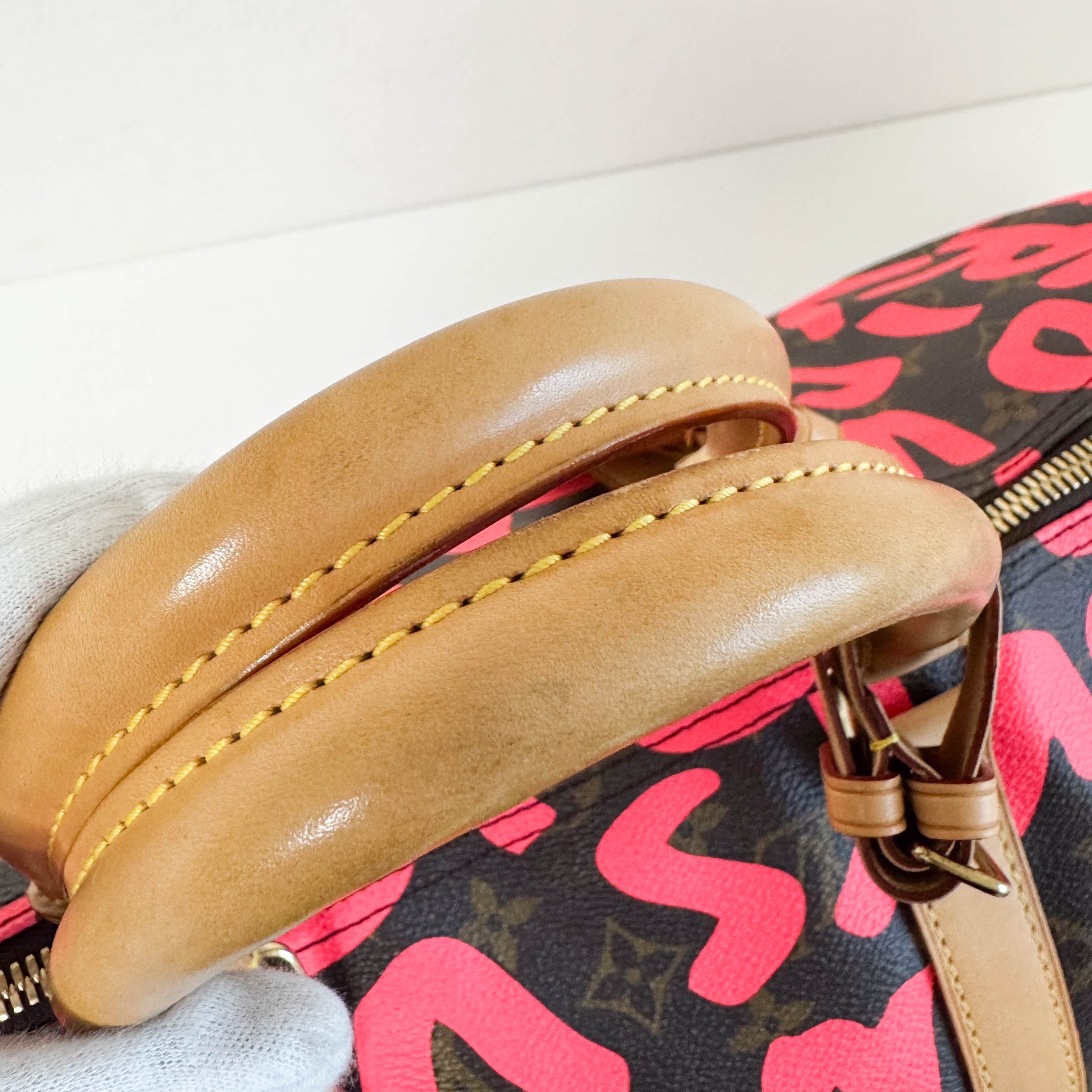 Graffiti Keepall 50 Stephen Sprouse Pink Travel Bag