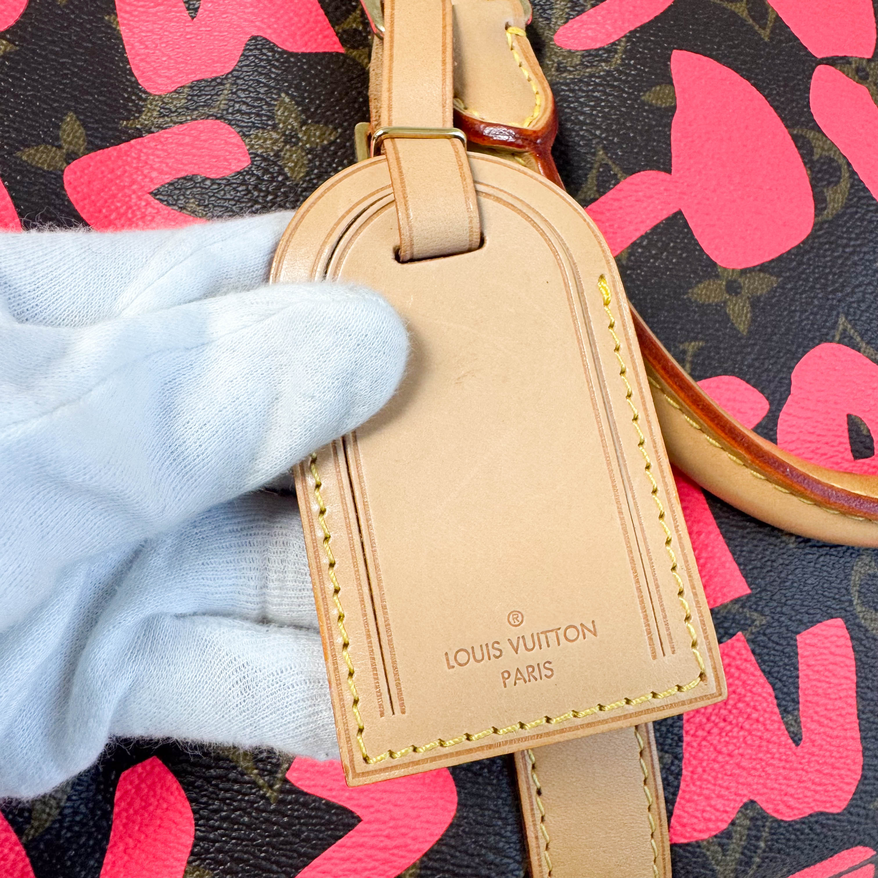 Graffiti Keepall 50 Stephen Sprouse Pink Travel Bag