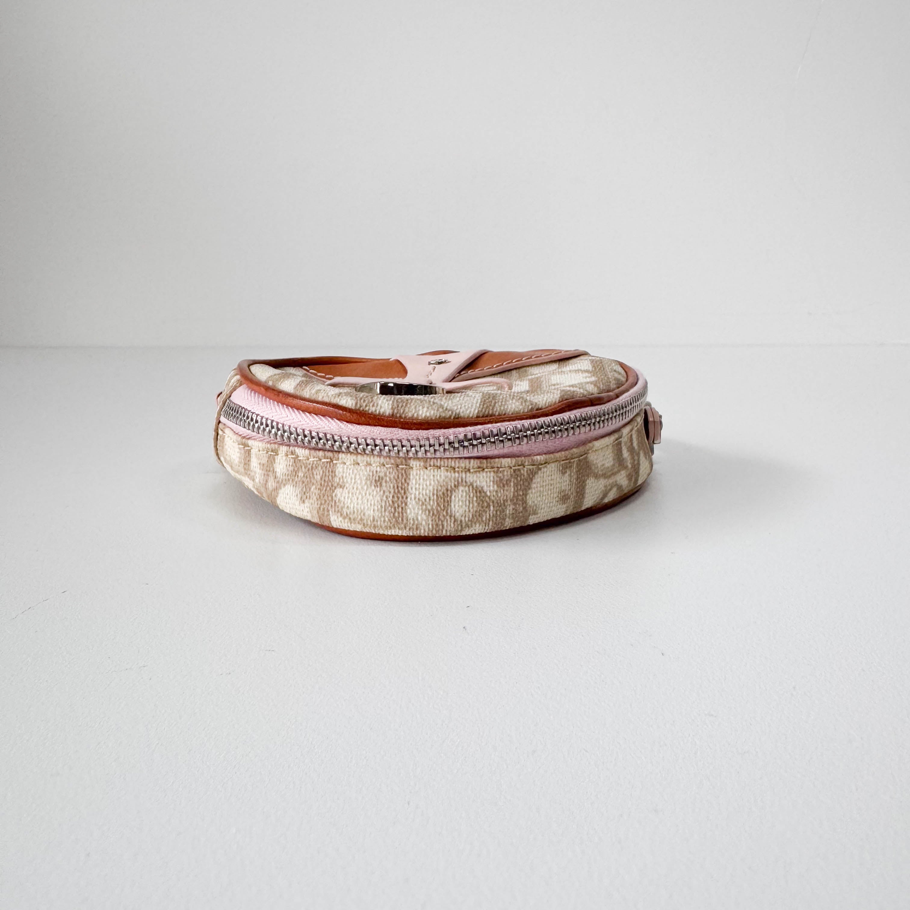 Monogram Heart White & Pink Pouch