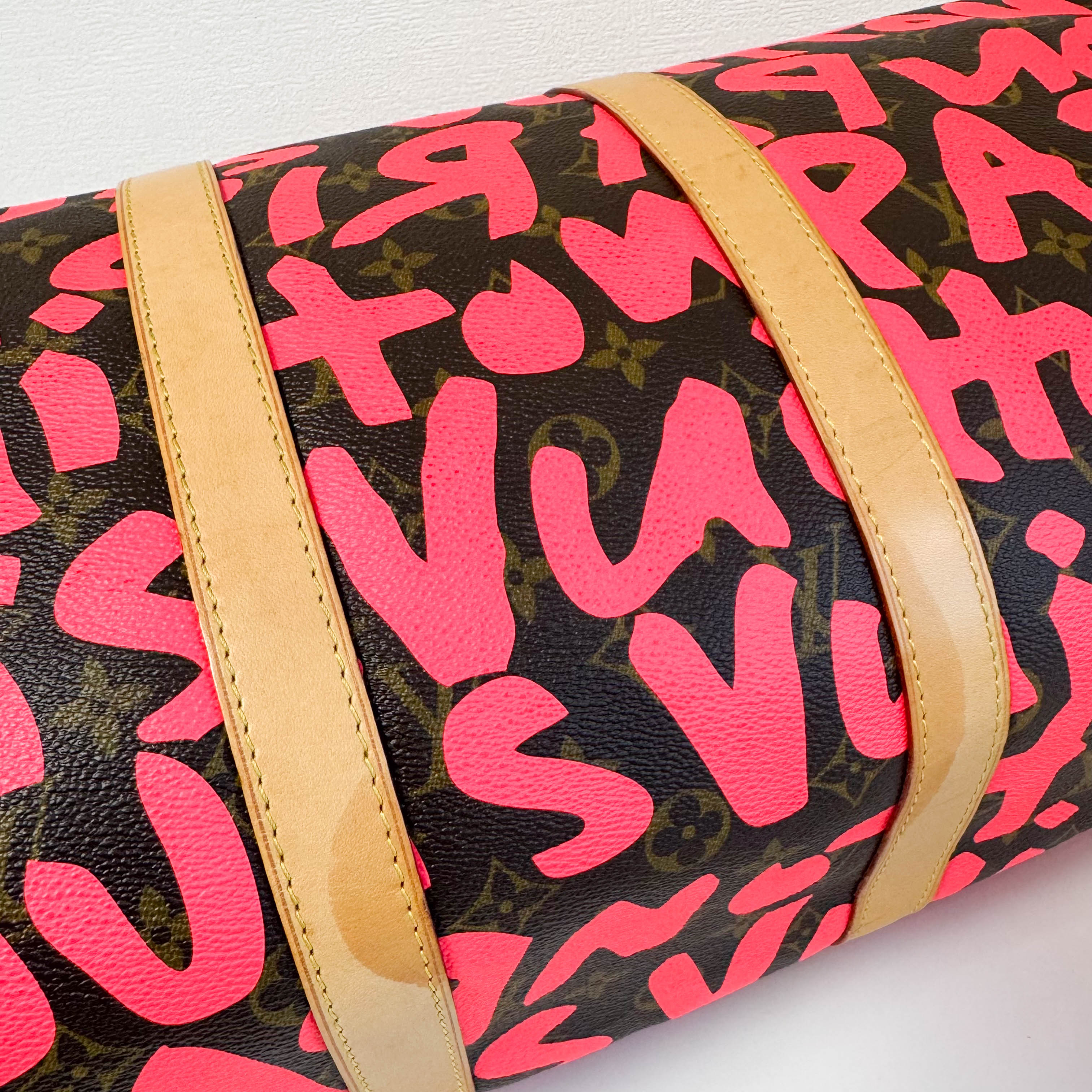 Graffiti Keepall 50 Stephen Sprouse Pink Travel Bag