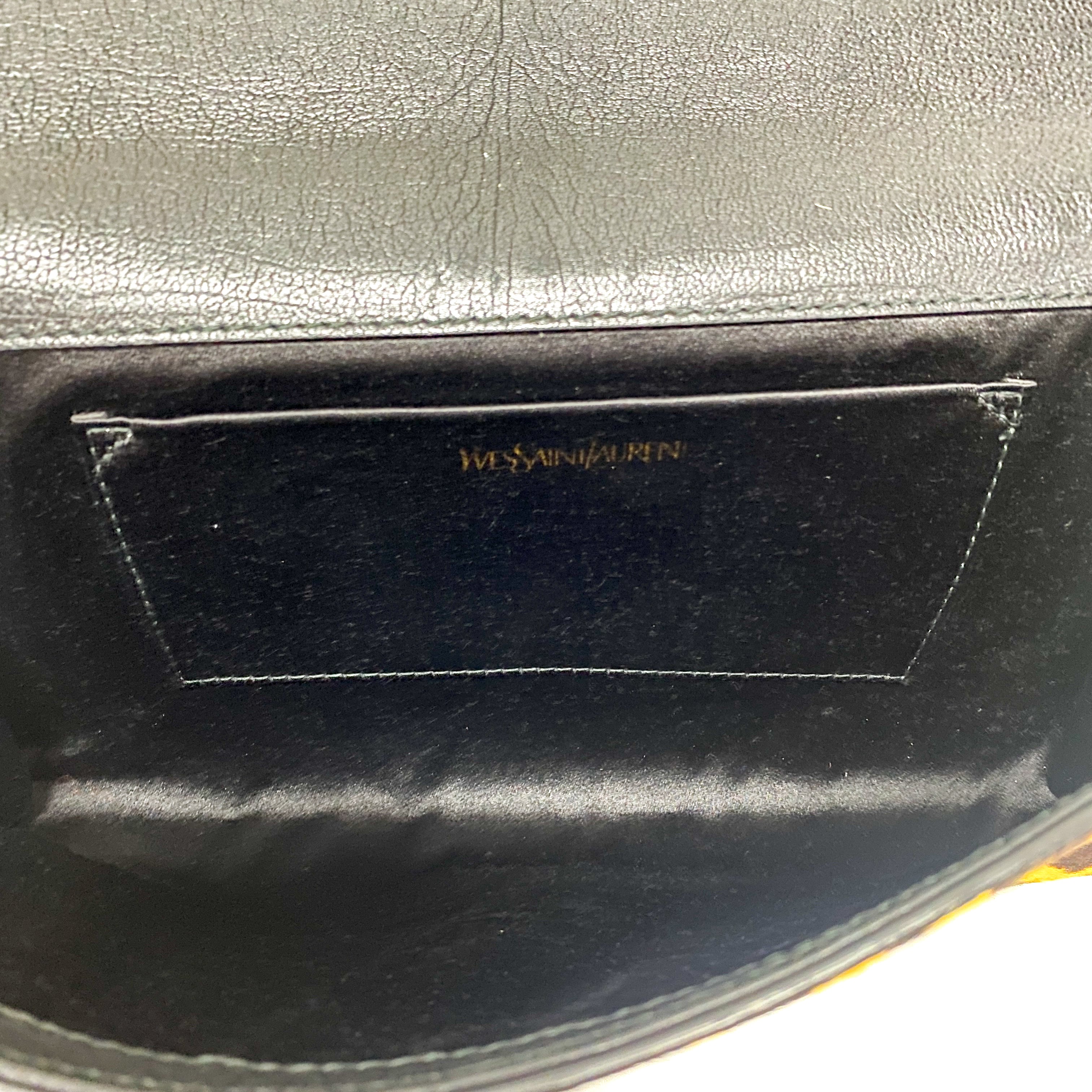 Cheetah Print Clutch with Oversized Y Logo