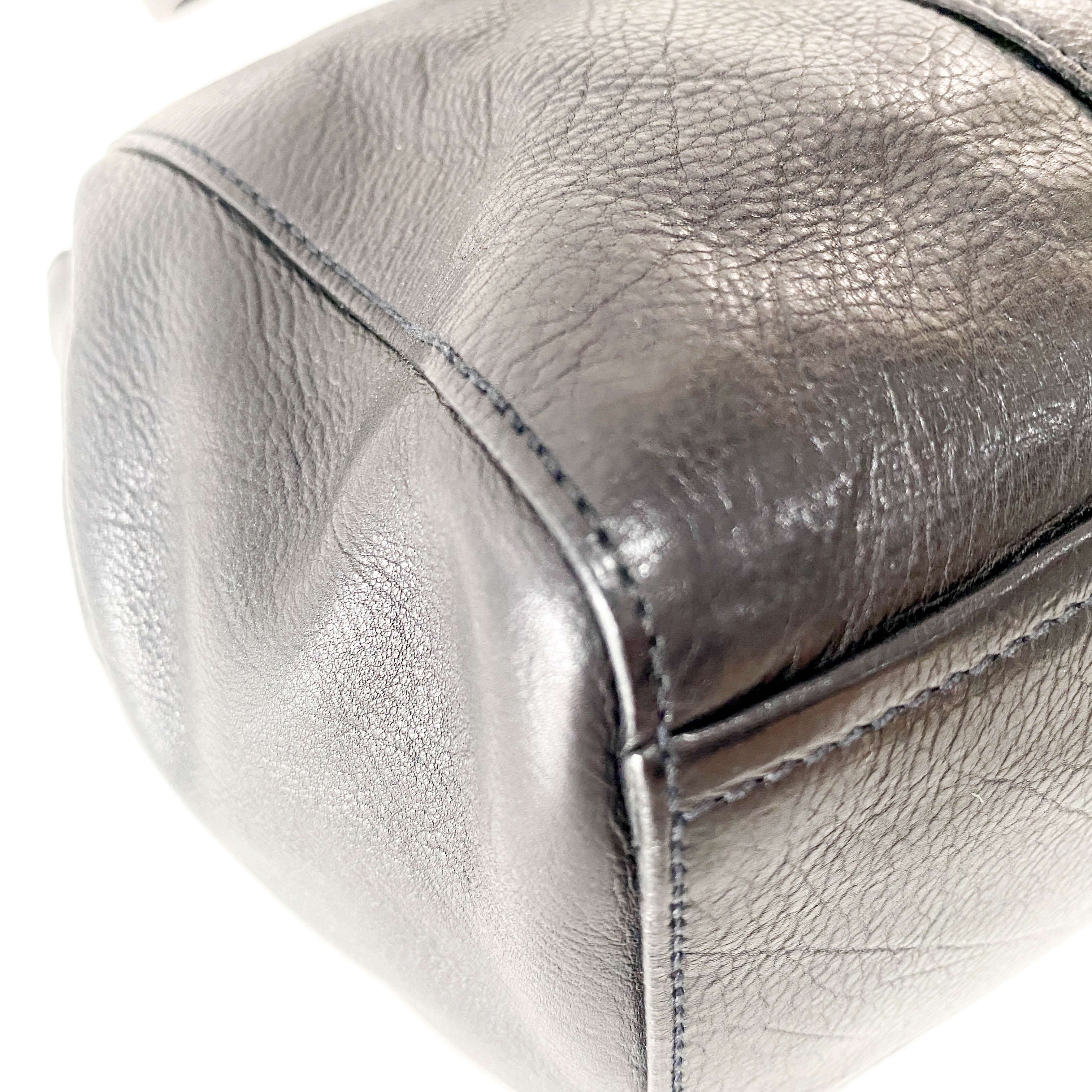 Studs Black Leather Shoulder Bag