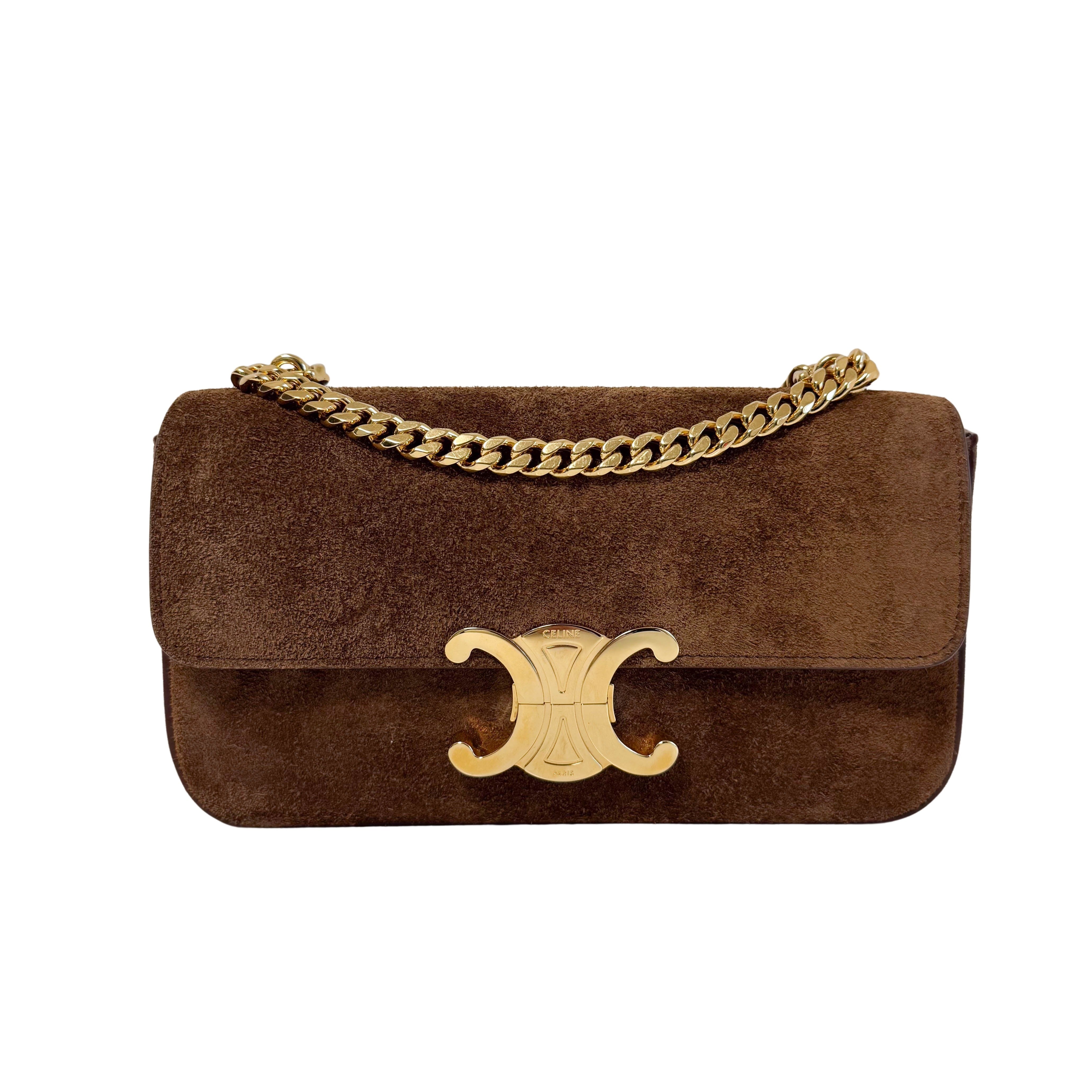 Limited Edition Claude Brown Suede Chain Shoulder Bag