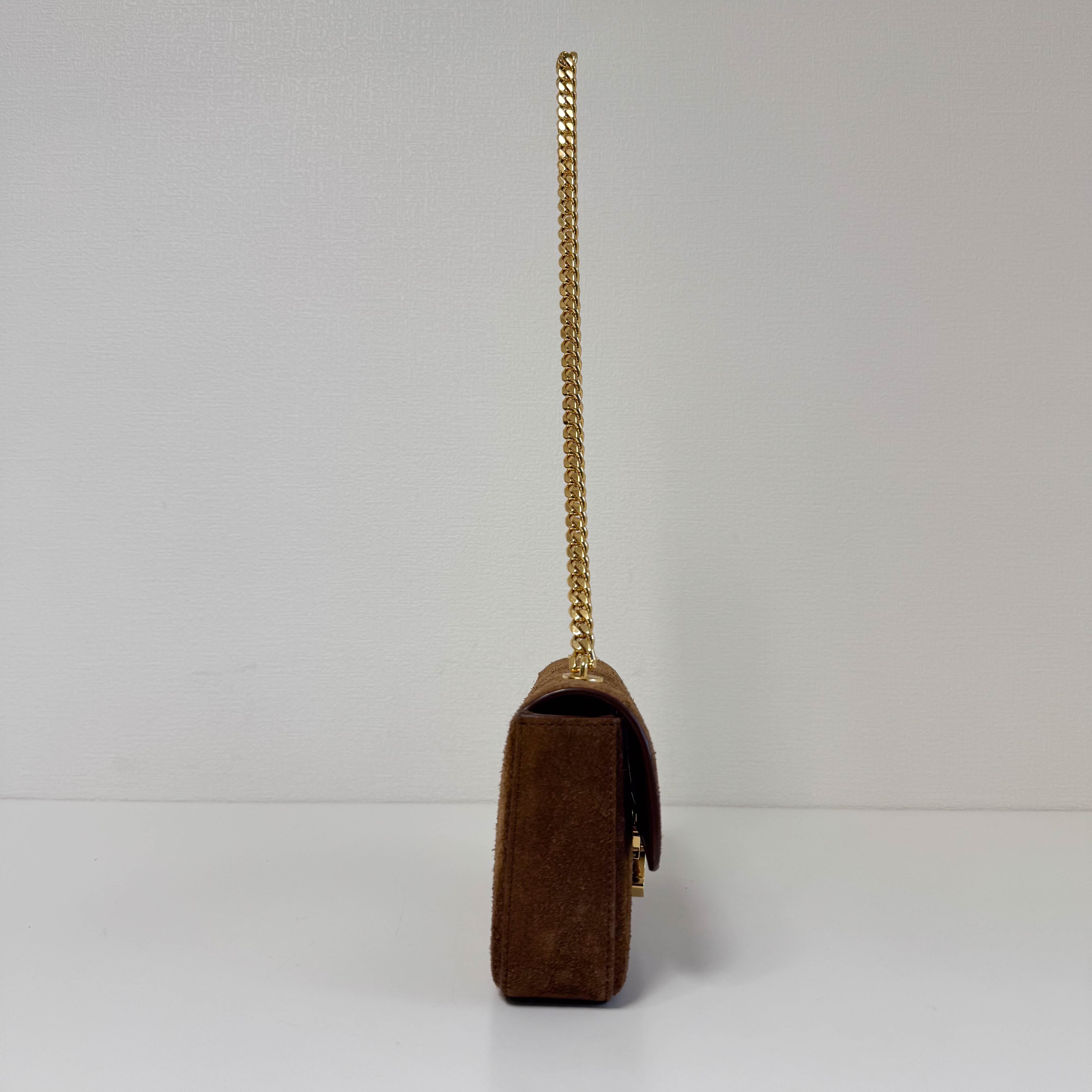 Limited Edition Claude Brown Suede Chain Shoulder Bag