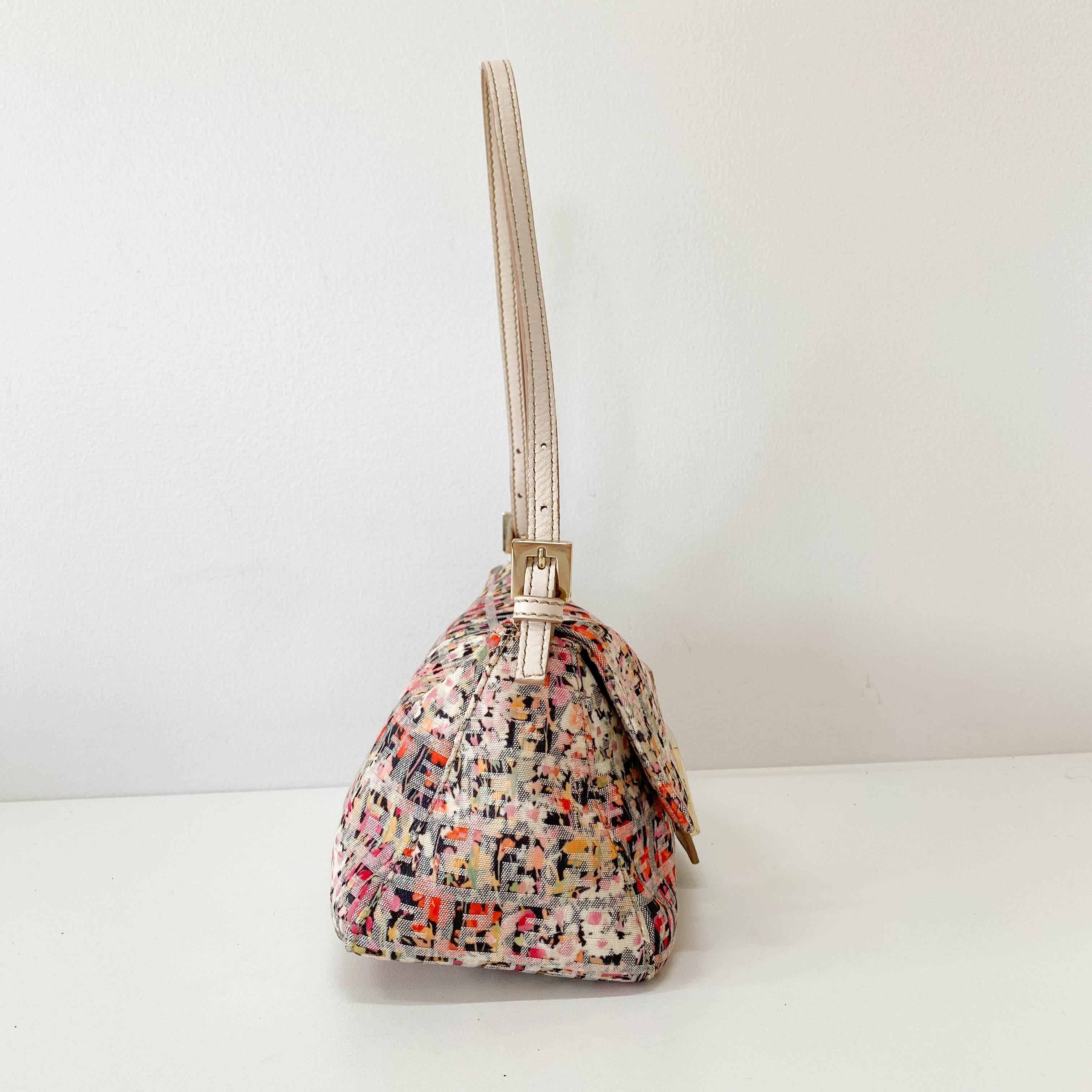 Mini Mamma Baguette Floral Canvas Shoulder Bag