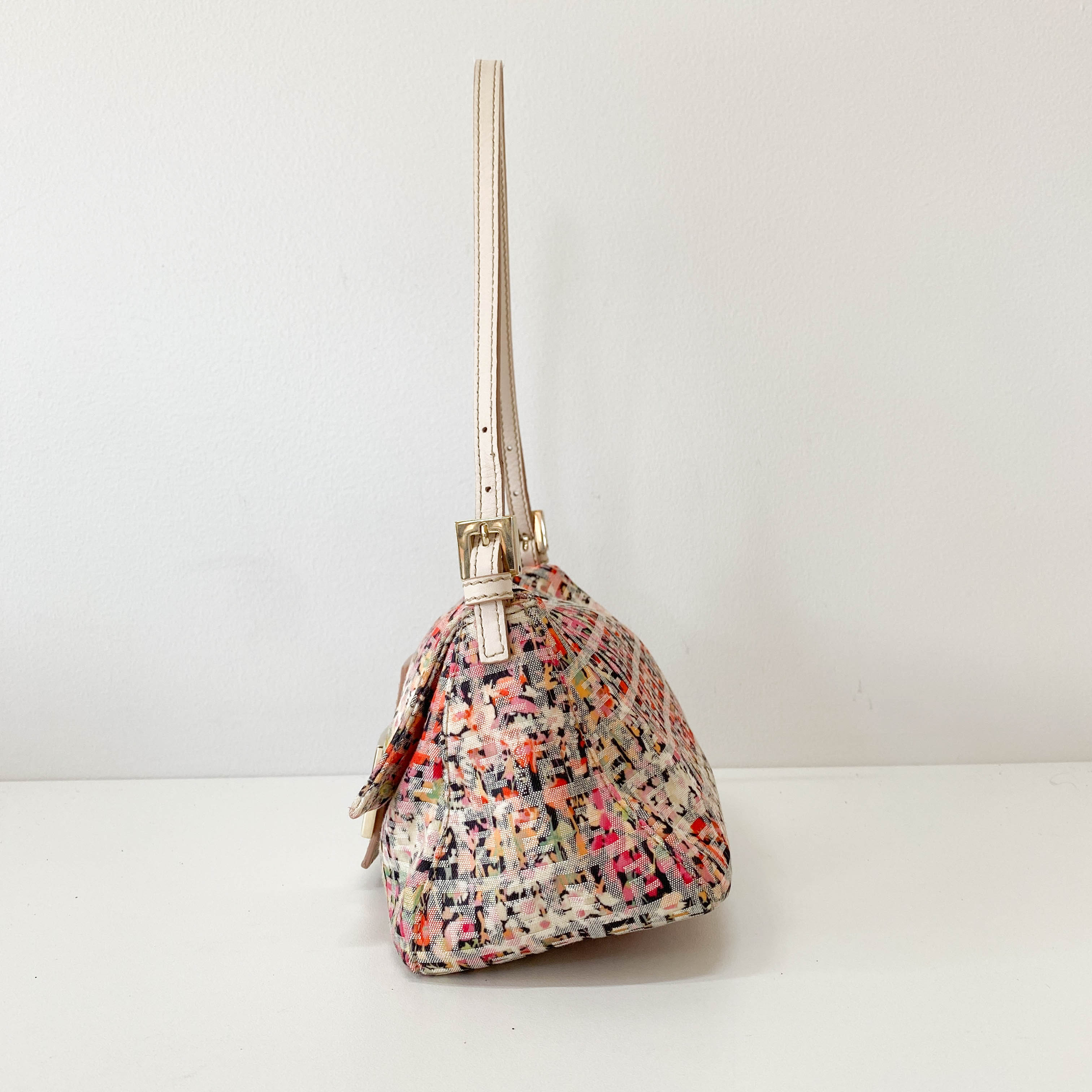 Mini Mamma Baguette Floral Canvas Shoulder Bag