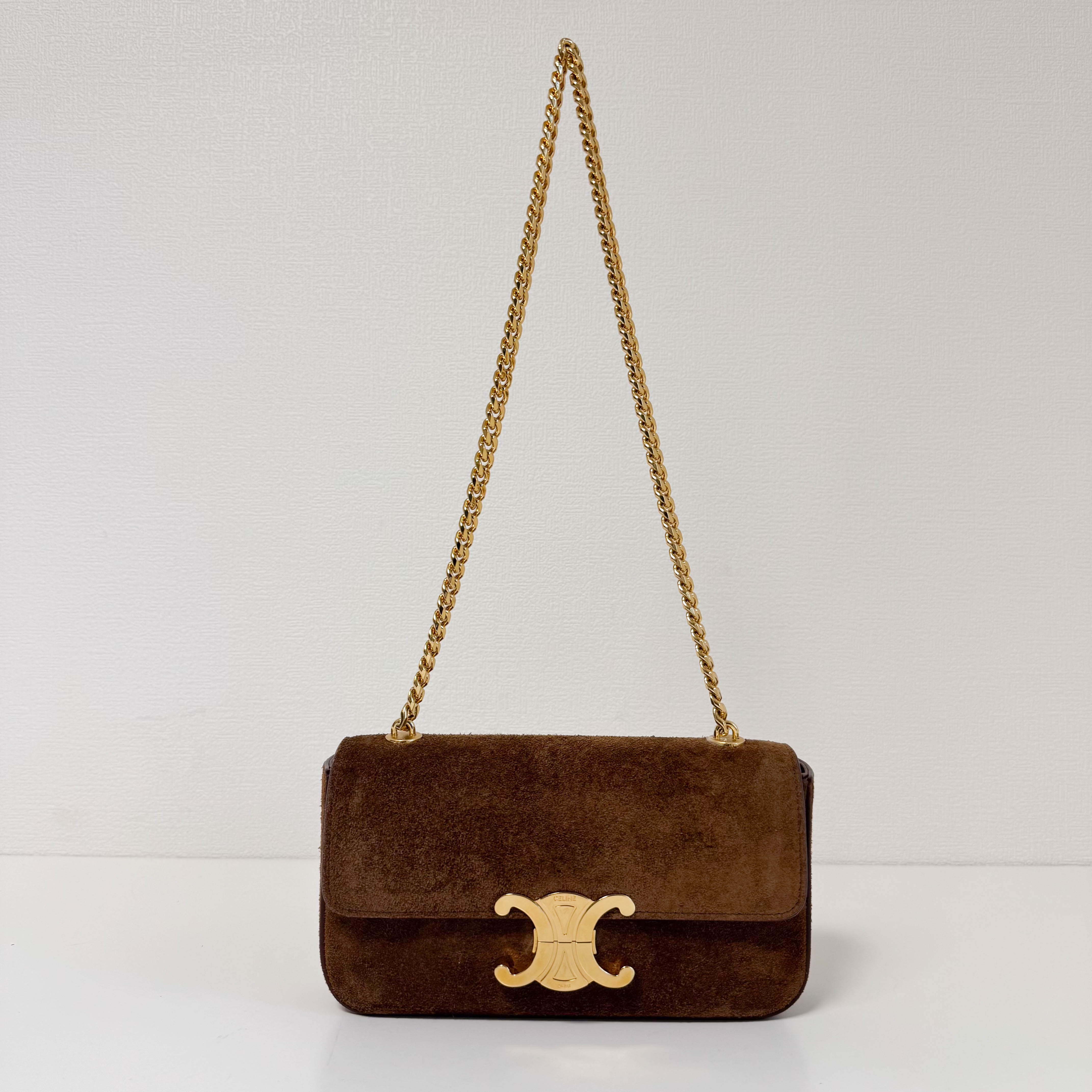 Limited Edition Claude Brown Suede Chain Shoulder Bag