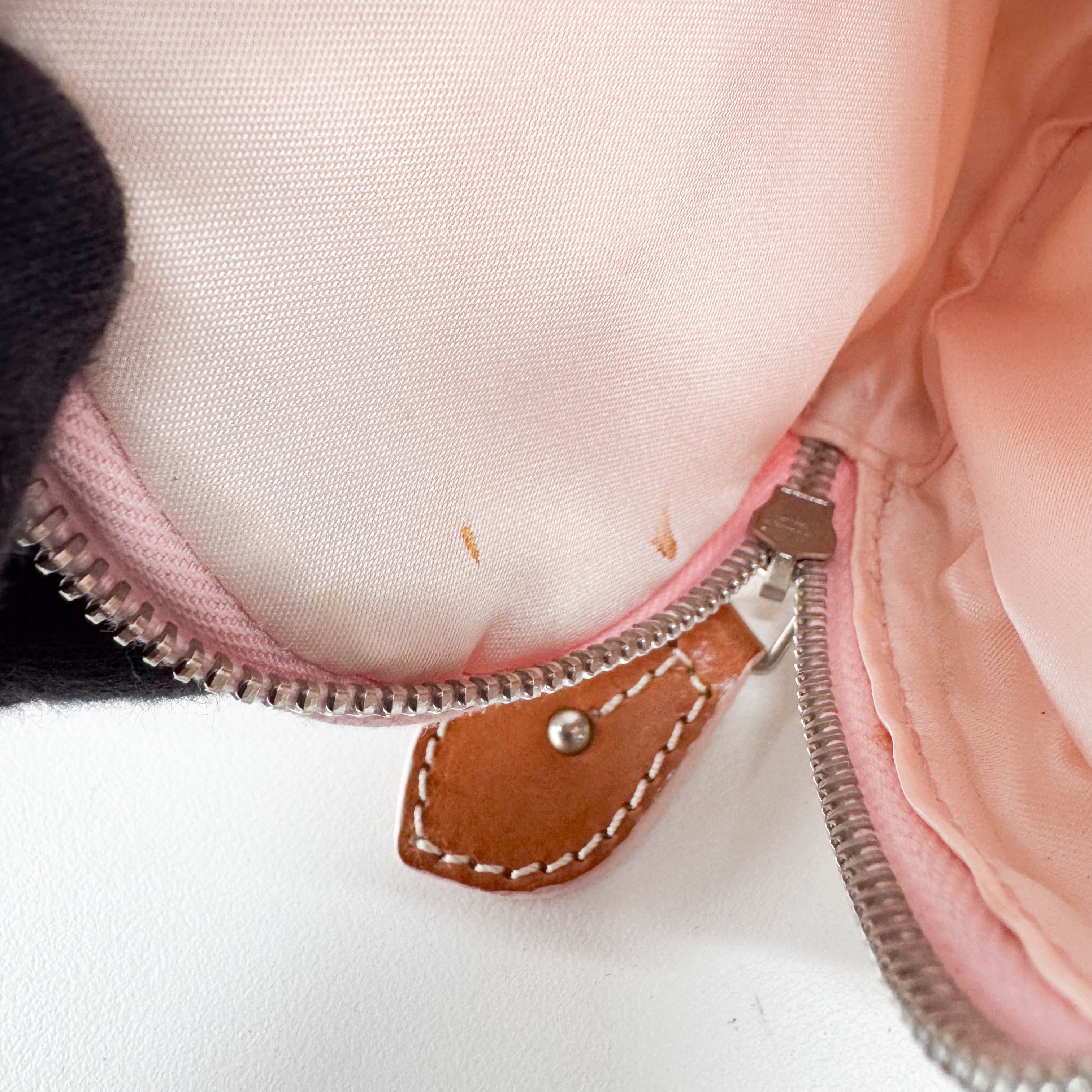 Monogram Heart White & Pink Pouch