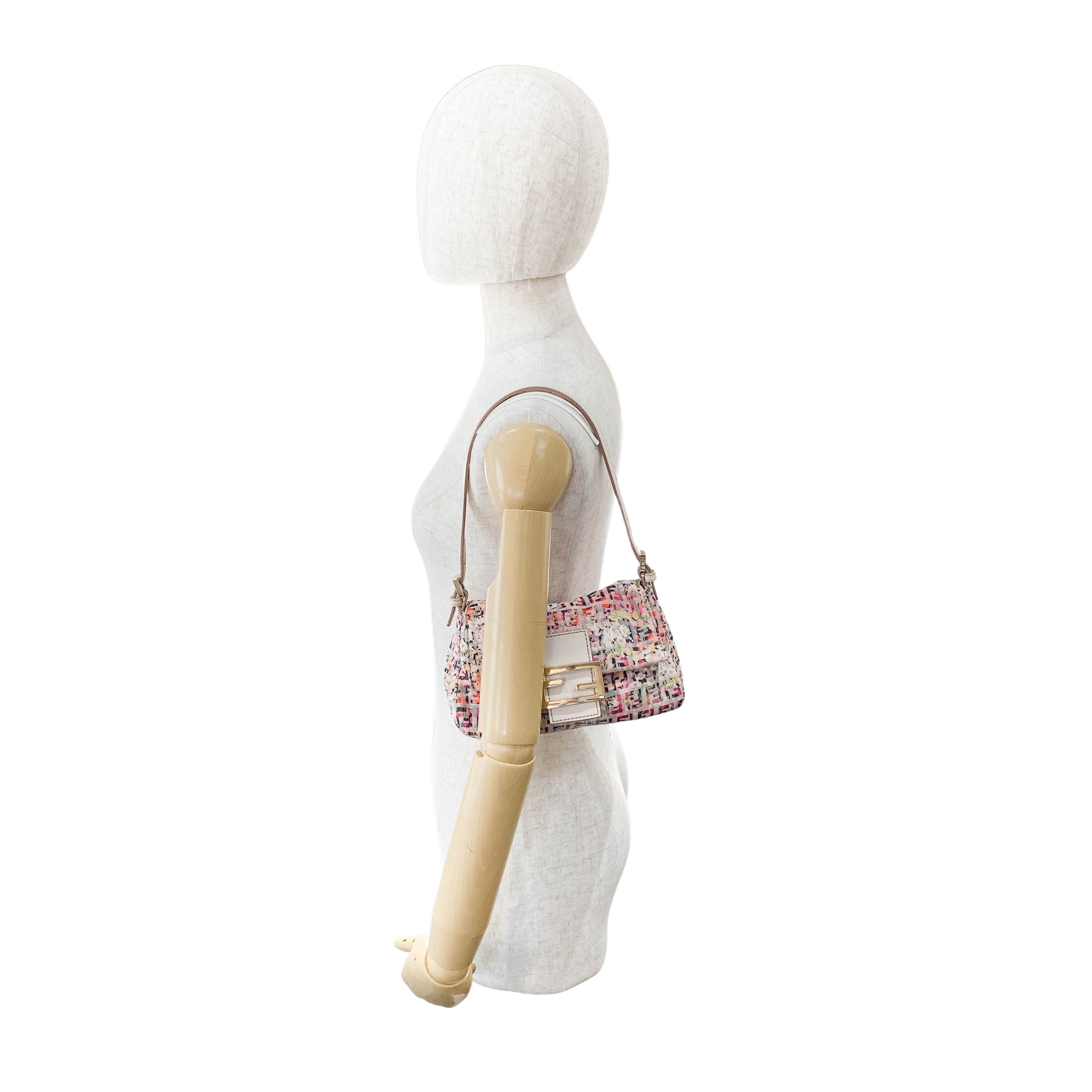 Mini Mamma Baguette Floral Canvas Shoulder Bag