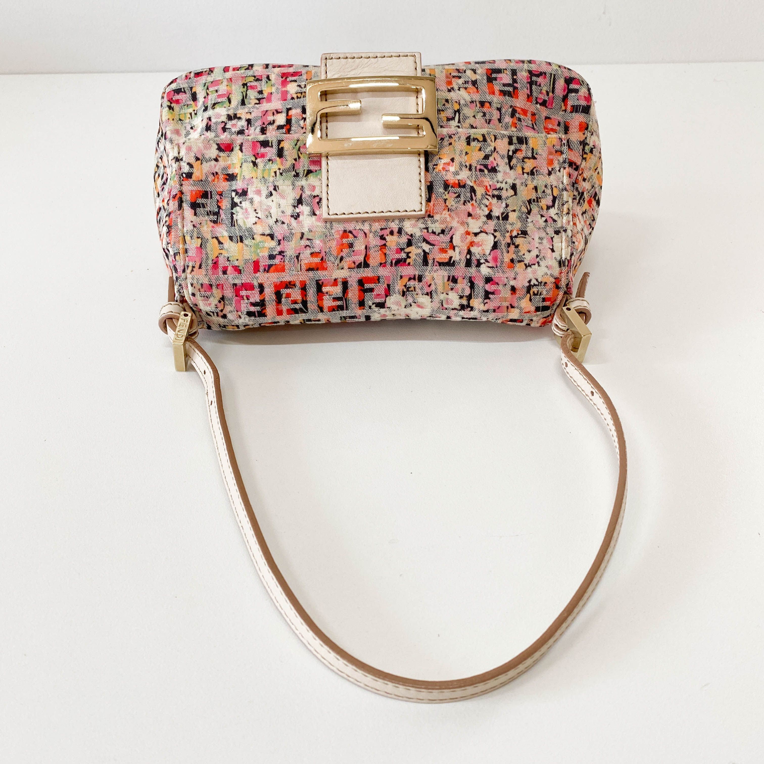 Mini Mamma Baguette Floral Canvas Shoulder Bag