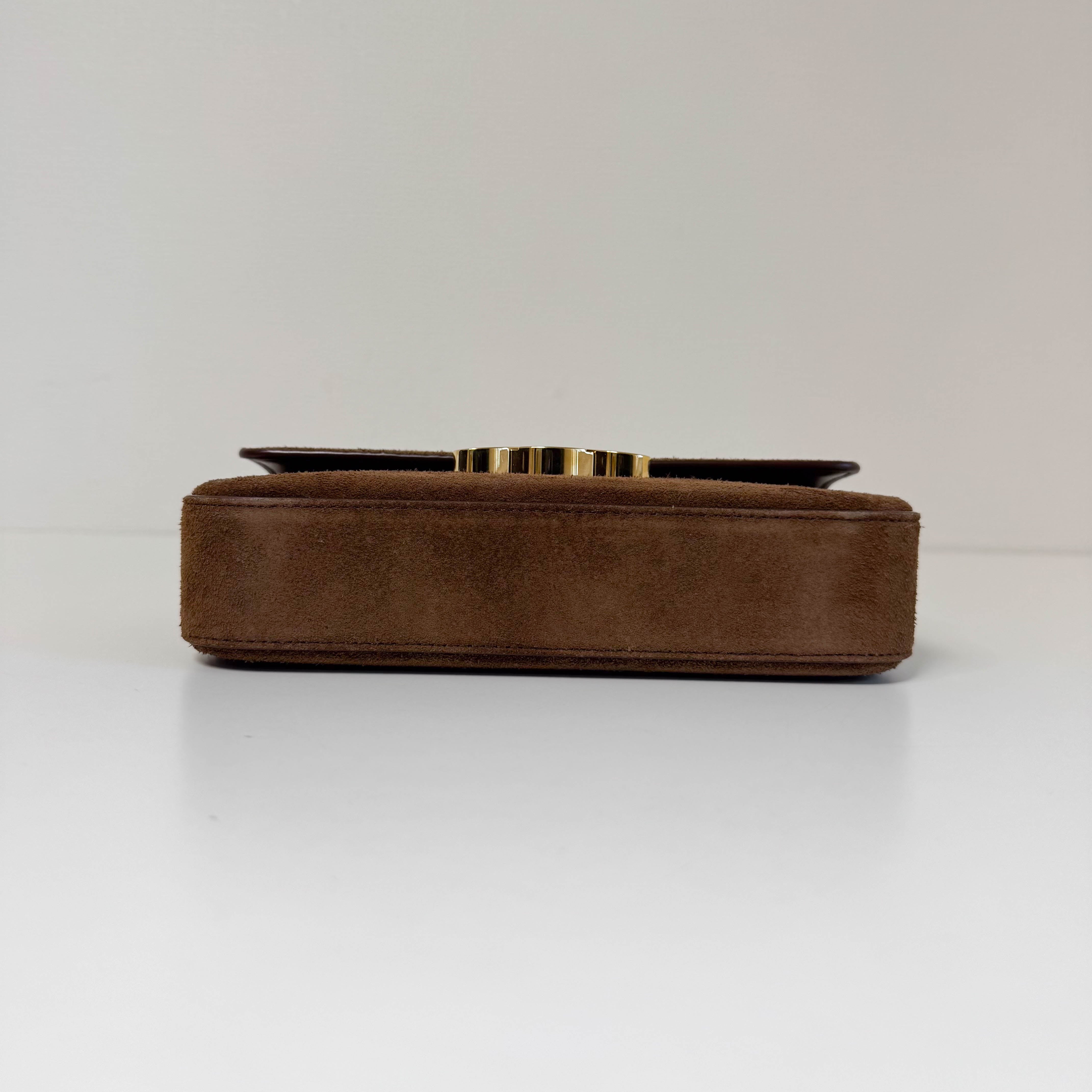 Limited Edition Claude Brown Suede Chain Shoulder Bag