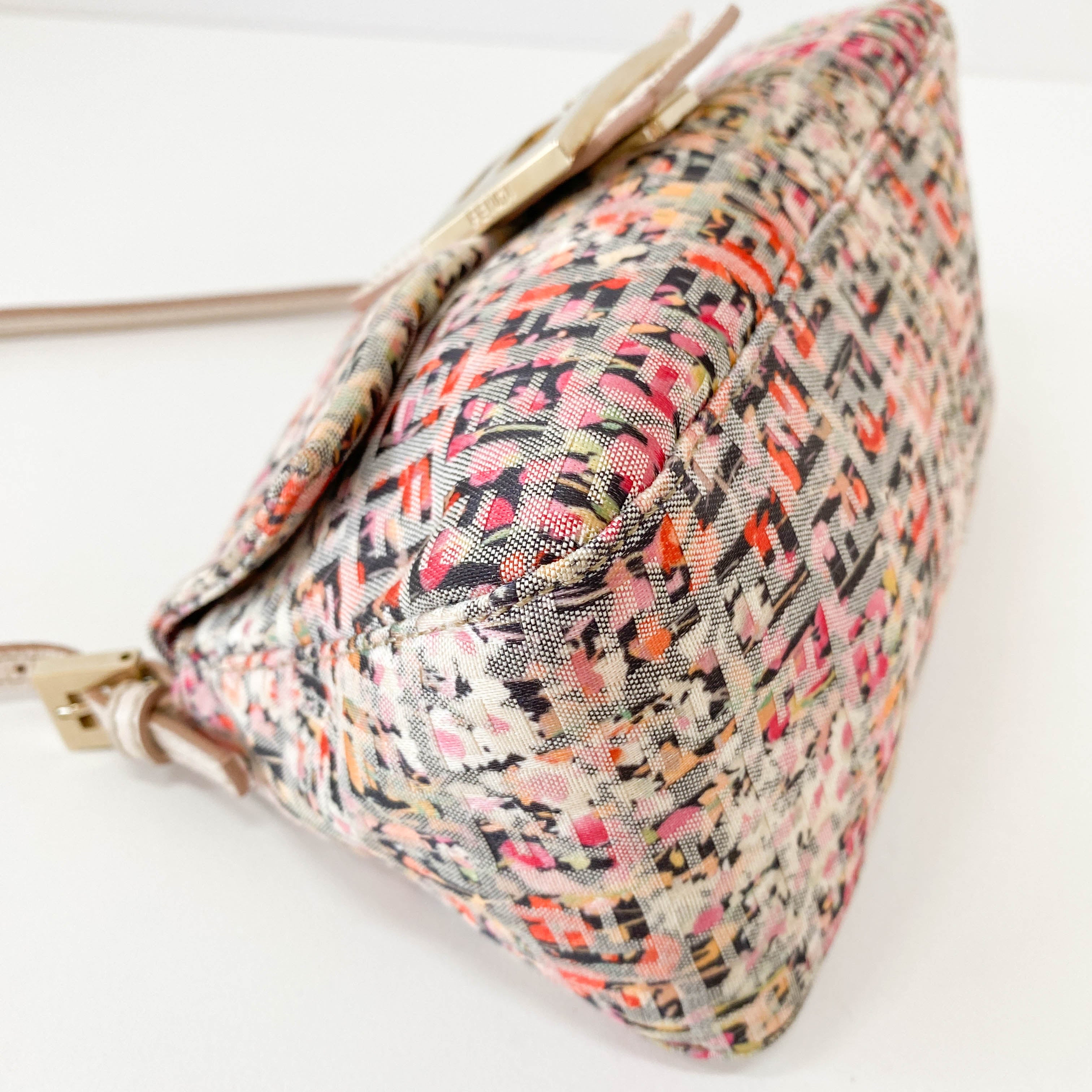 Mini Mamma Baguette Floral Canvas Shoulder Bag