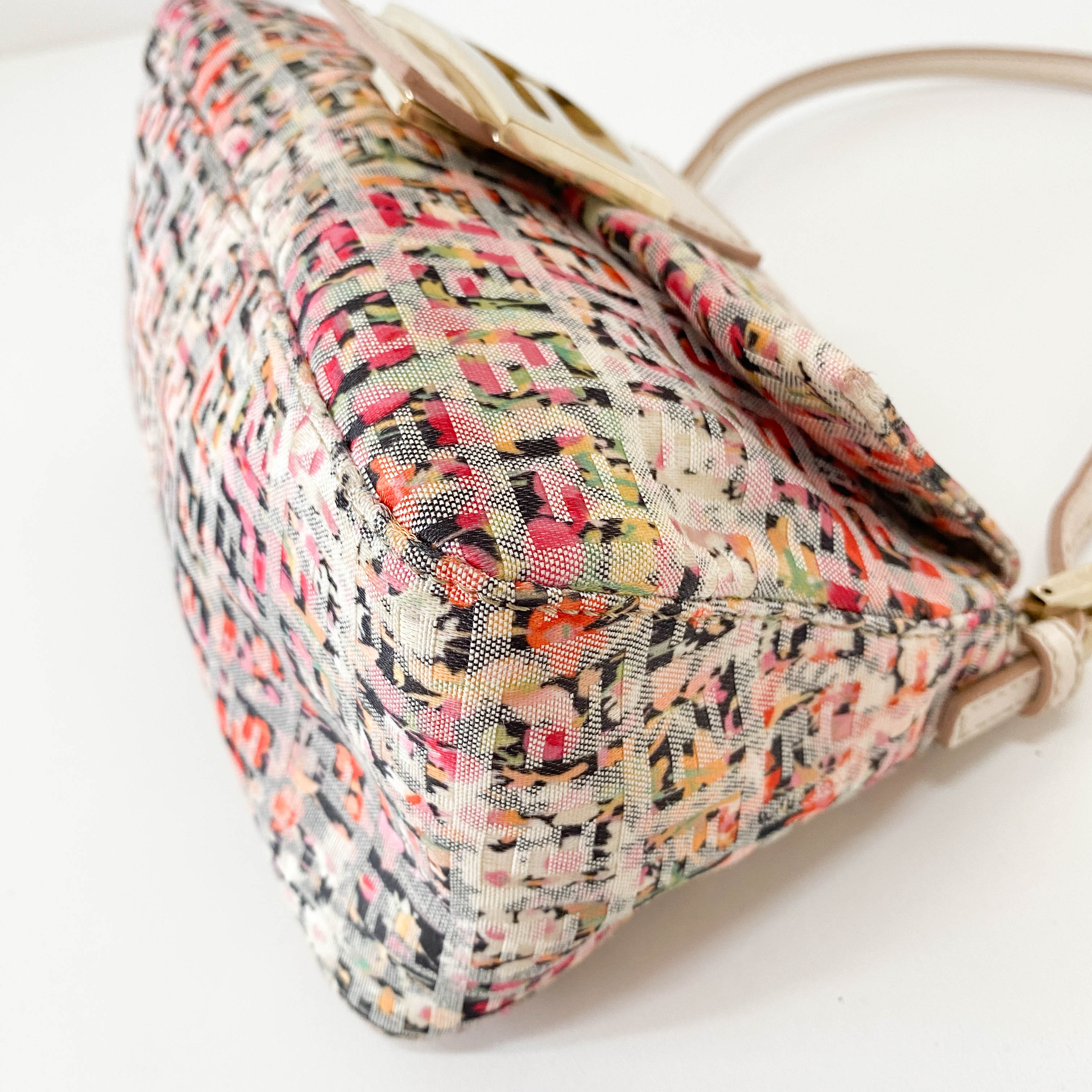 Mini Mamma Baguette Floral Canvas Shoulder Bag