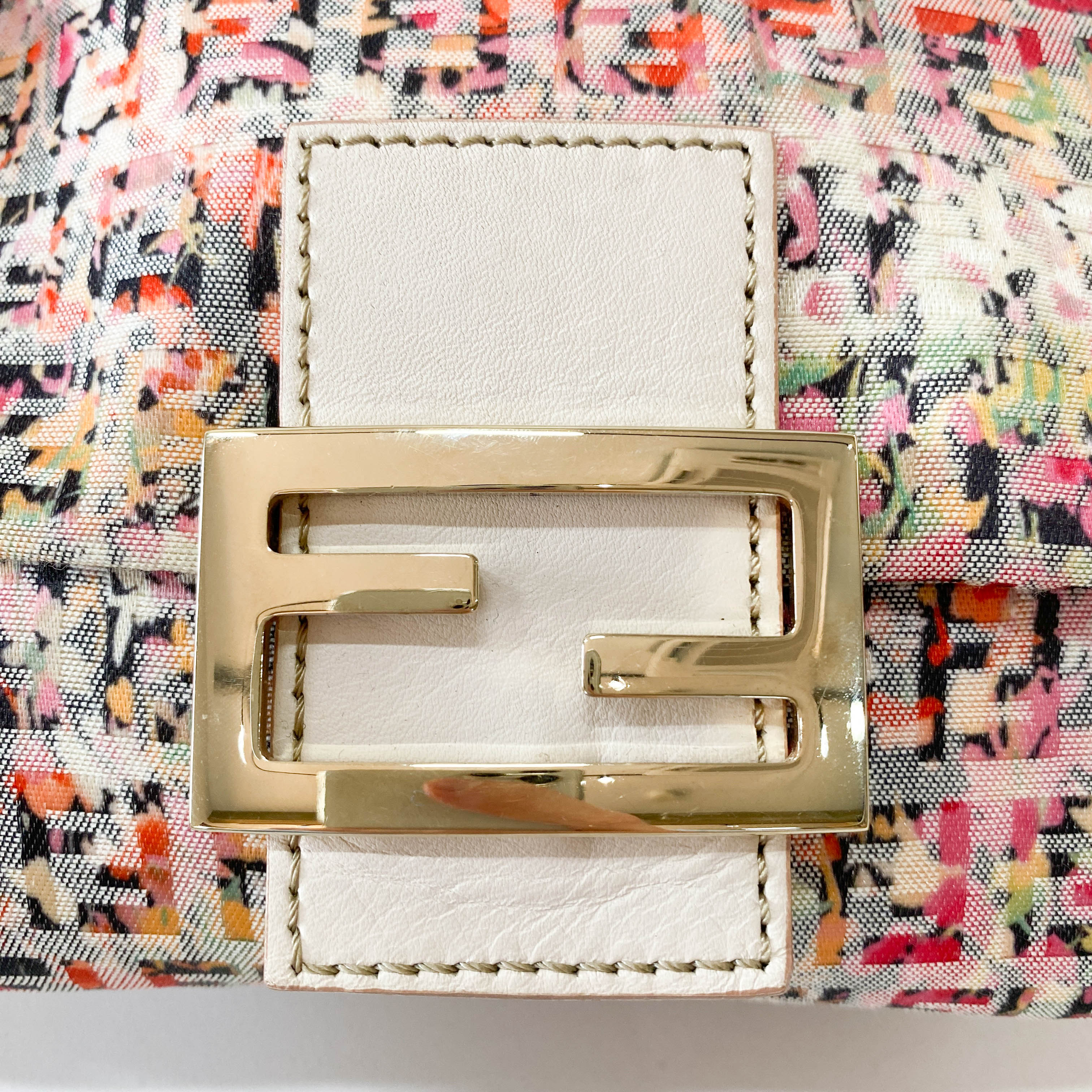 Mini Mamma Baguette Floral Canvas Shoulder Bag