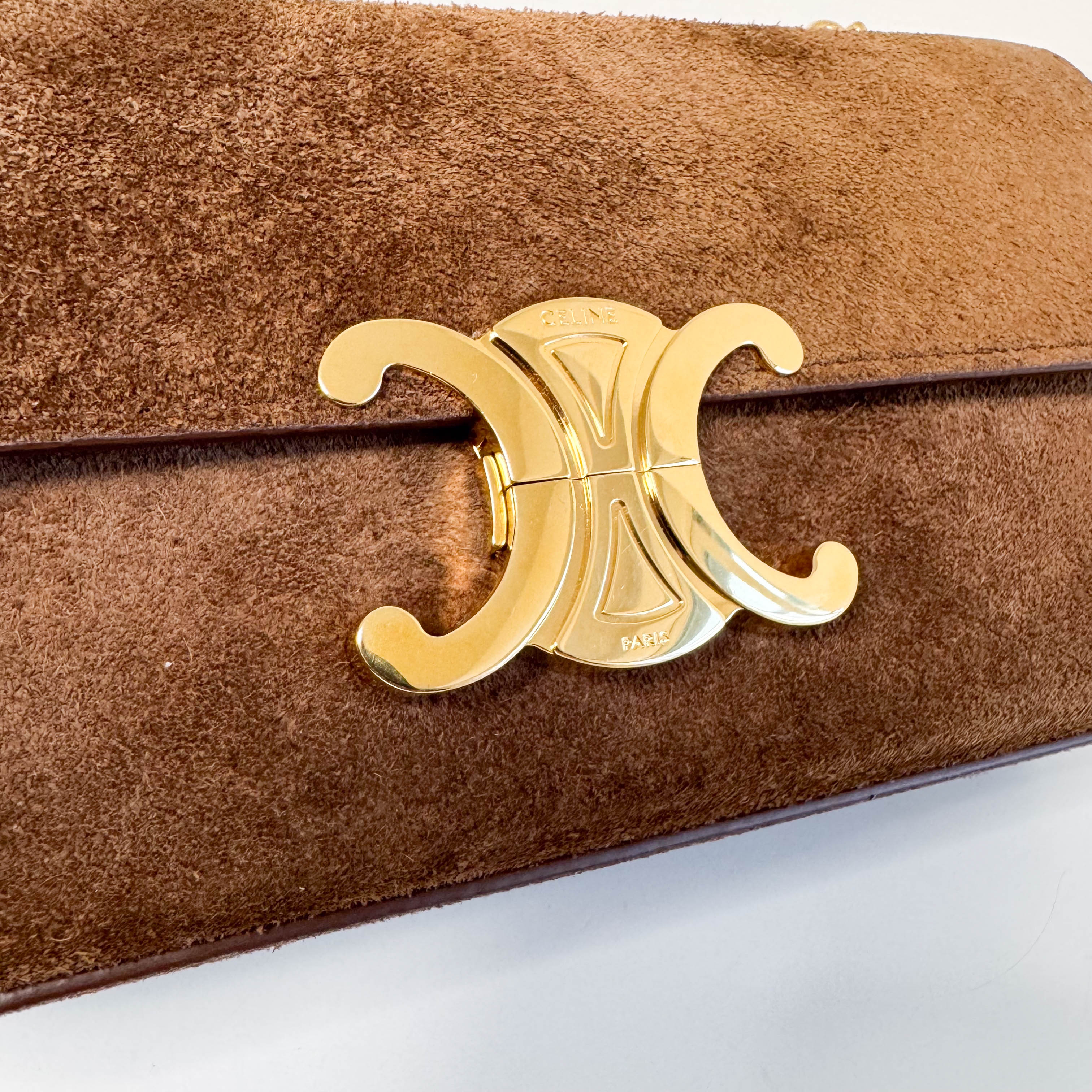 Limited Edition Claude Brown Suede Chain Shoulder Bag