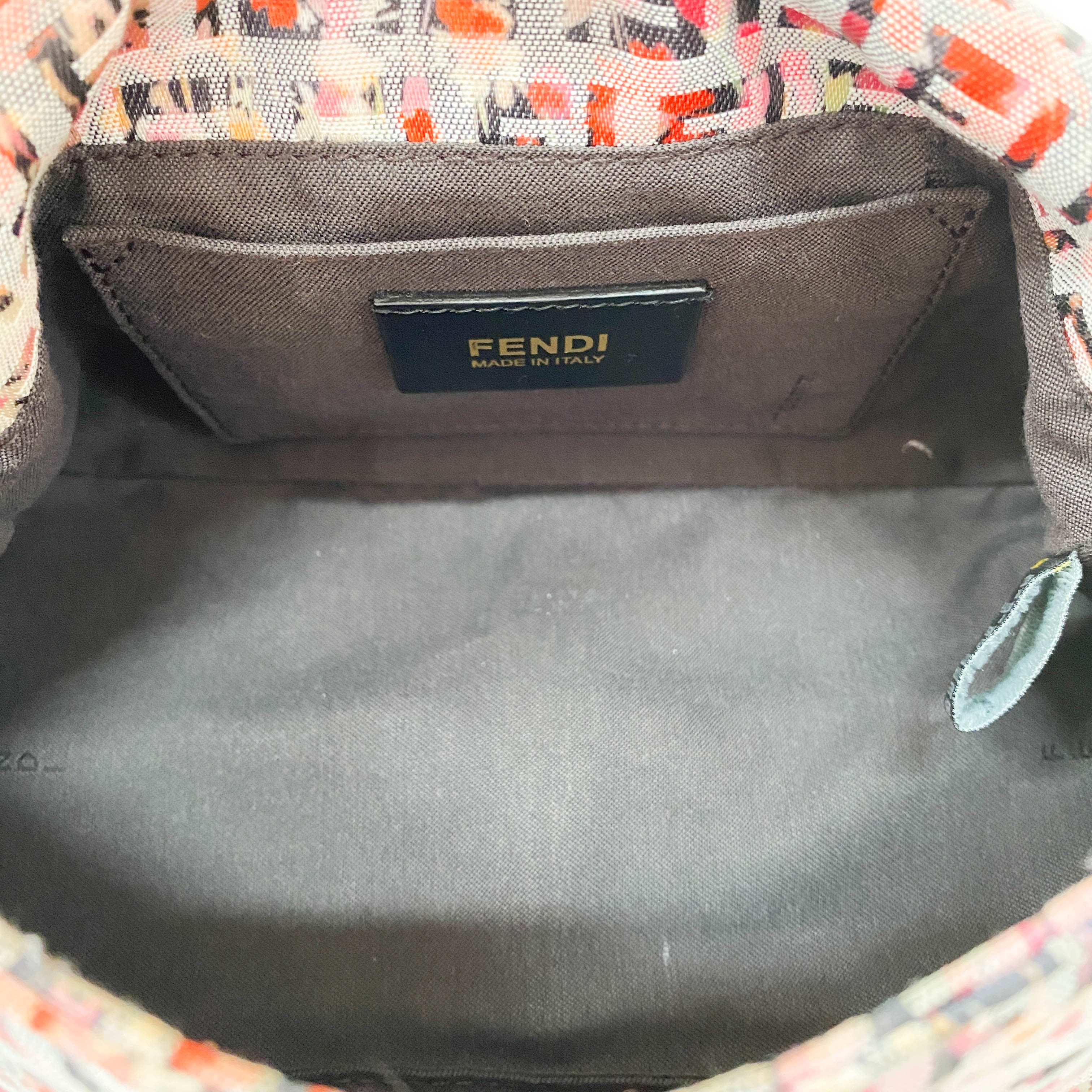 Mini Mamma Baguette Floral Canvas Shoulder Bag