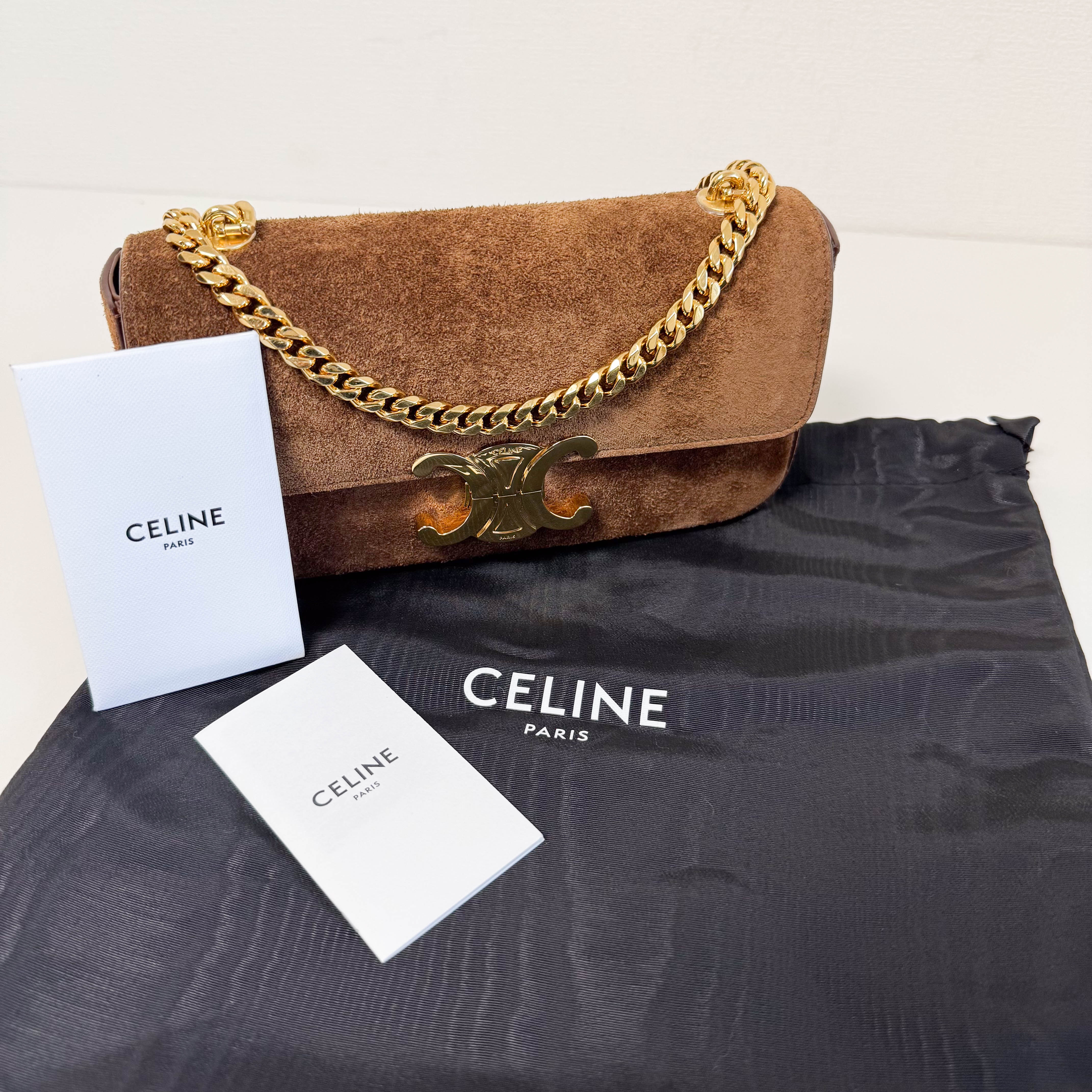 Limited Edition Claude Brown Suede Chain Shoulder Bag