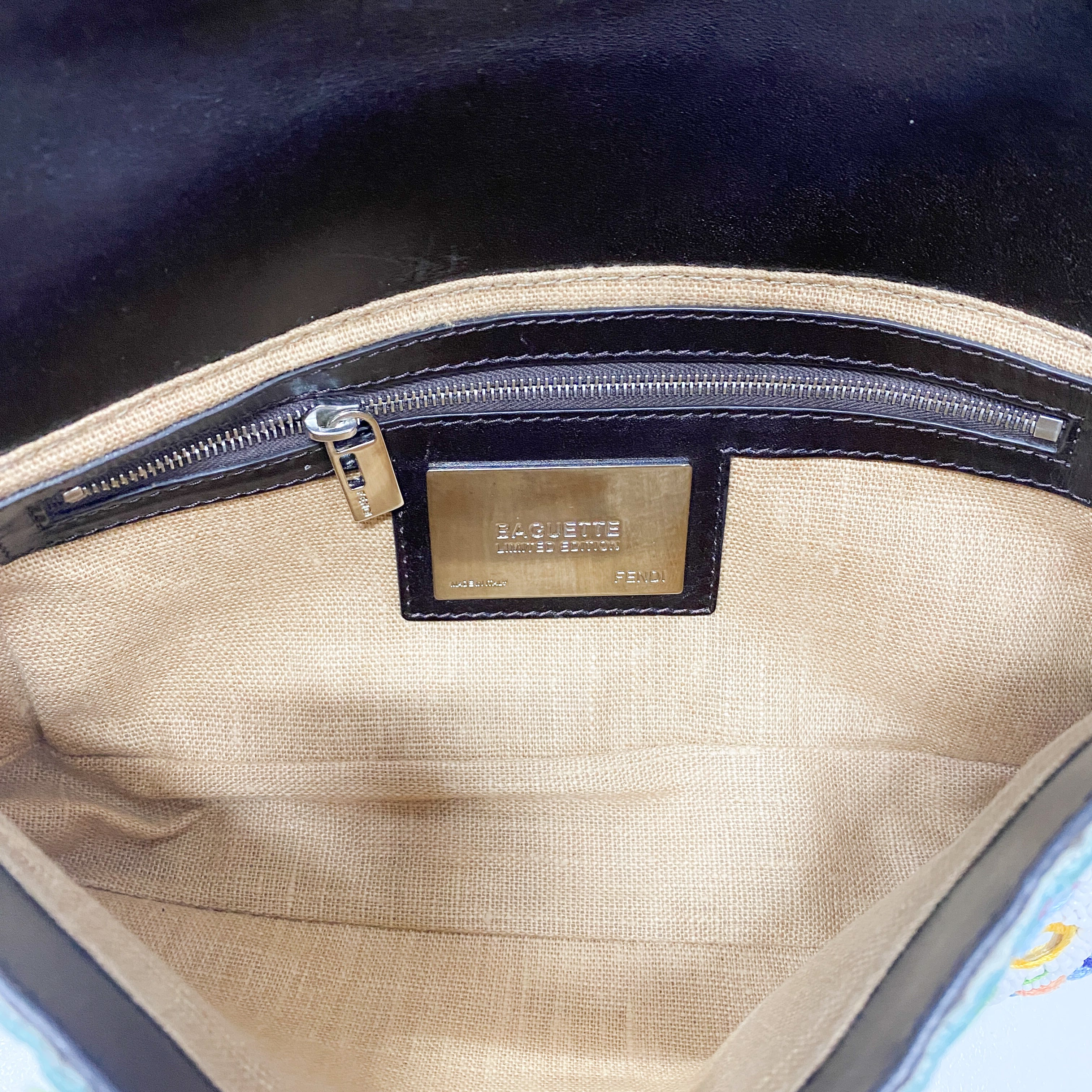 Baguette Multicolor Mirror Beaded Embroidered Shoulder Bag